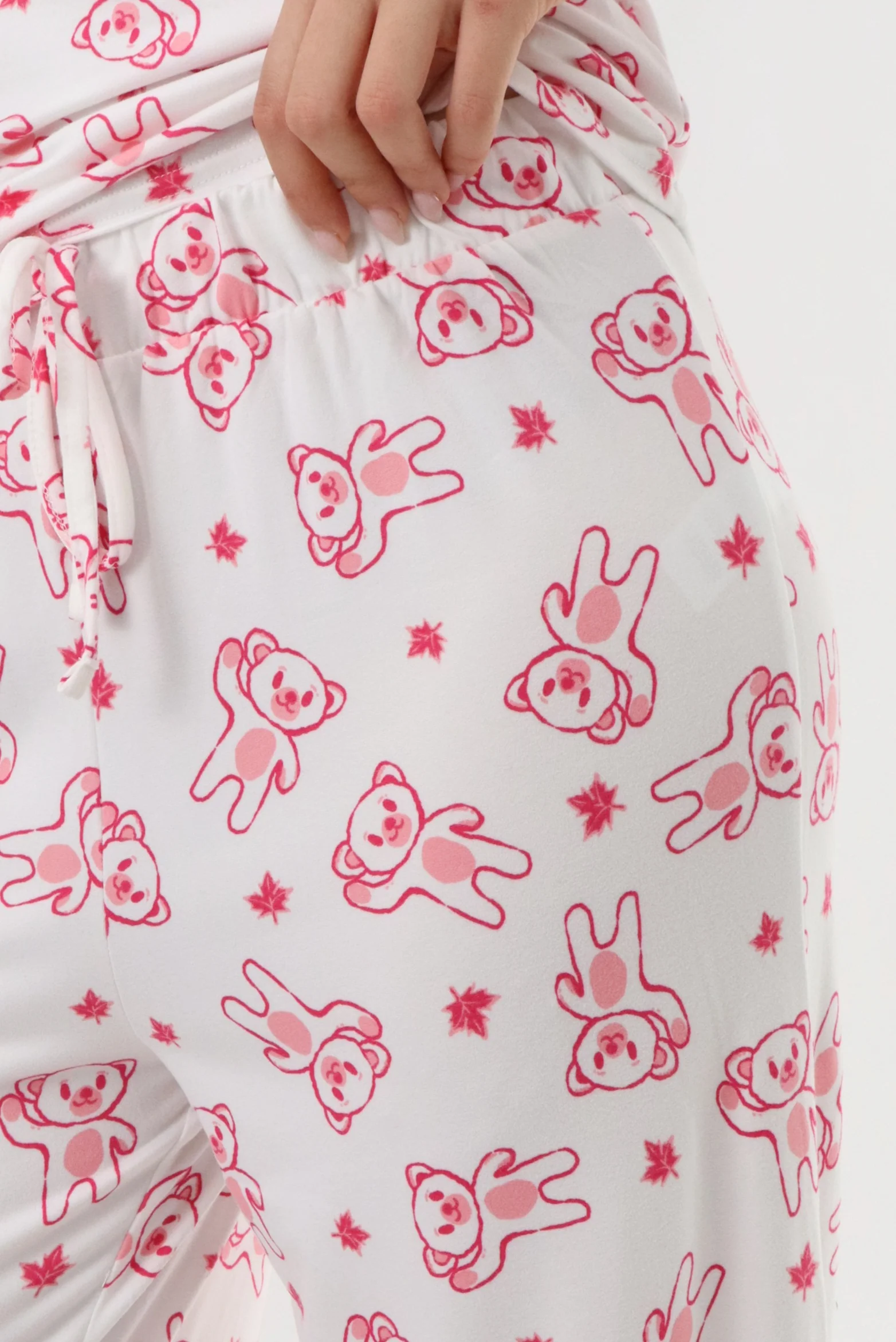 Canada Weather Gear Teddy Bear Pajama Pants - White - Image 4