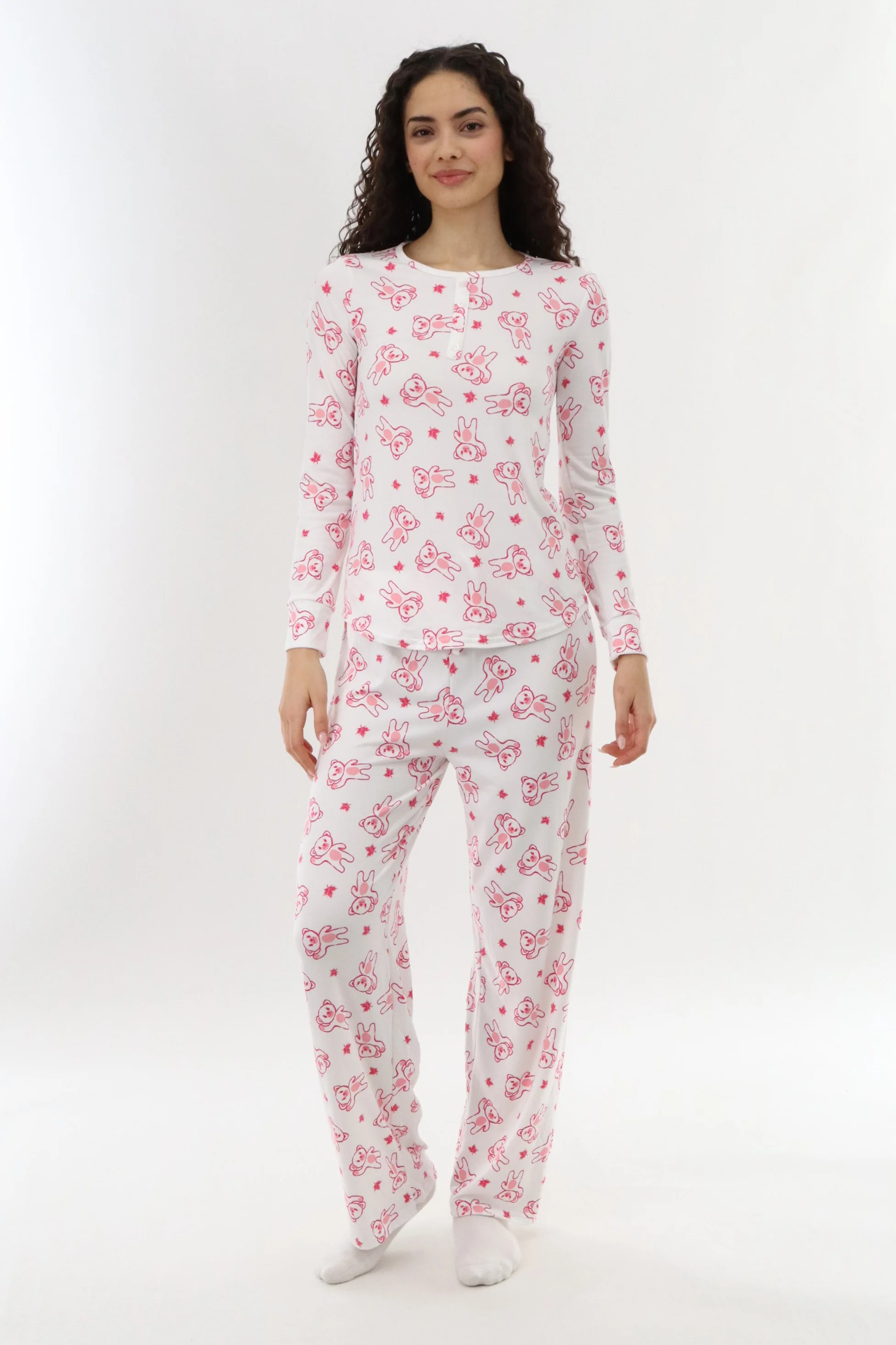 Canada Weather Gear Teddy Bear Pajama Pants - White - Image 5