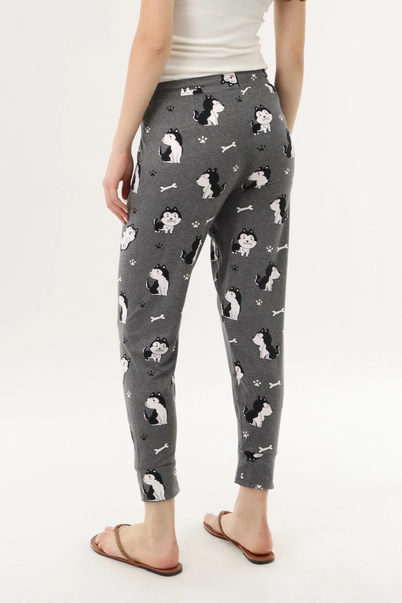 Canada Weather Gear Puppy Print Jogger Pajama Pants - Grey - Image 2