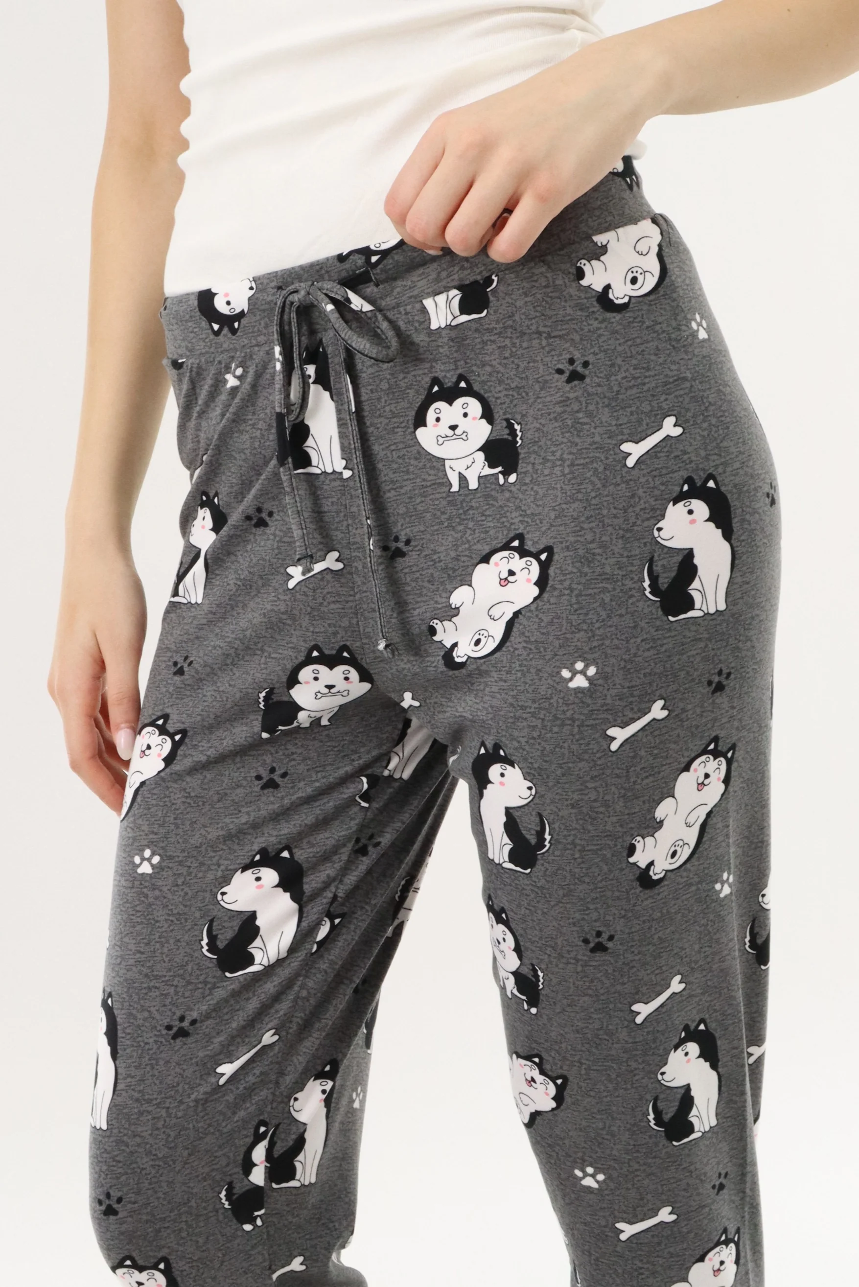 Canada Weather Gear Puppy Print Jogger Pajama Pants - Grey - Image 4