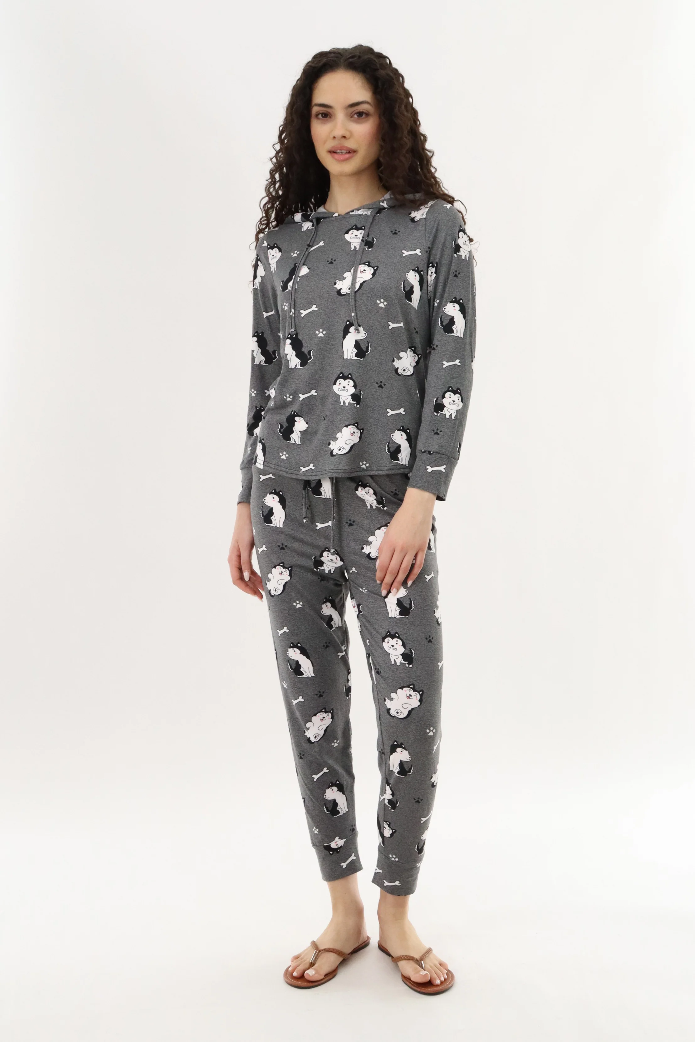 Canada Weather Gear Puppy Print Jogger Pajama Pants - Grey - Image 5