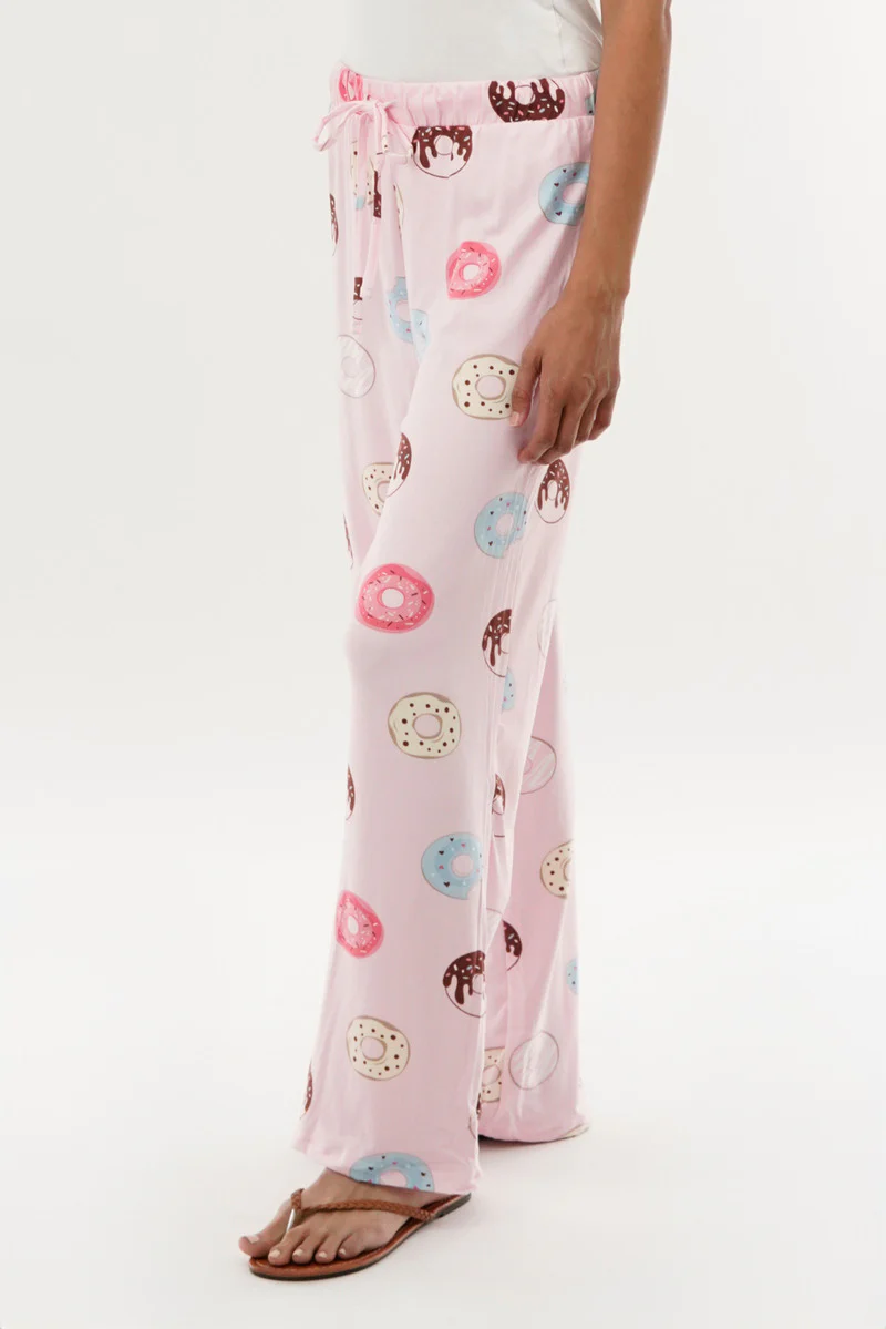 Canada Weather Gear Doughnut Print Wide Leg Pajama Pants - Pink - Image 2