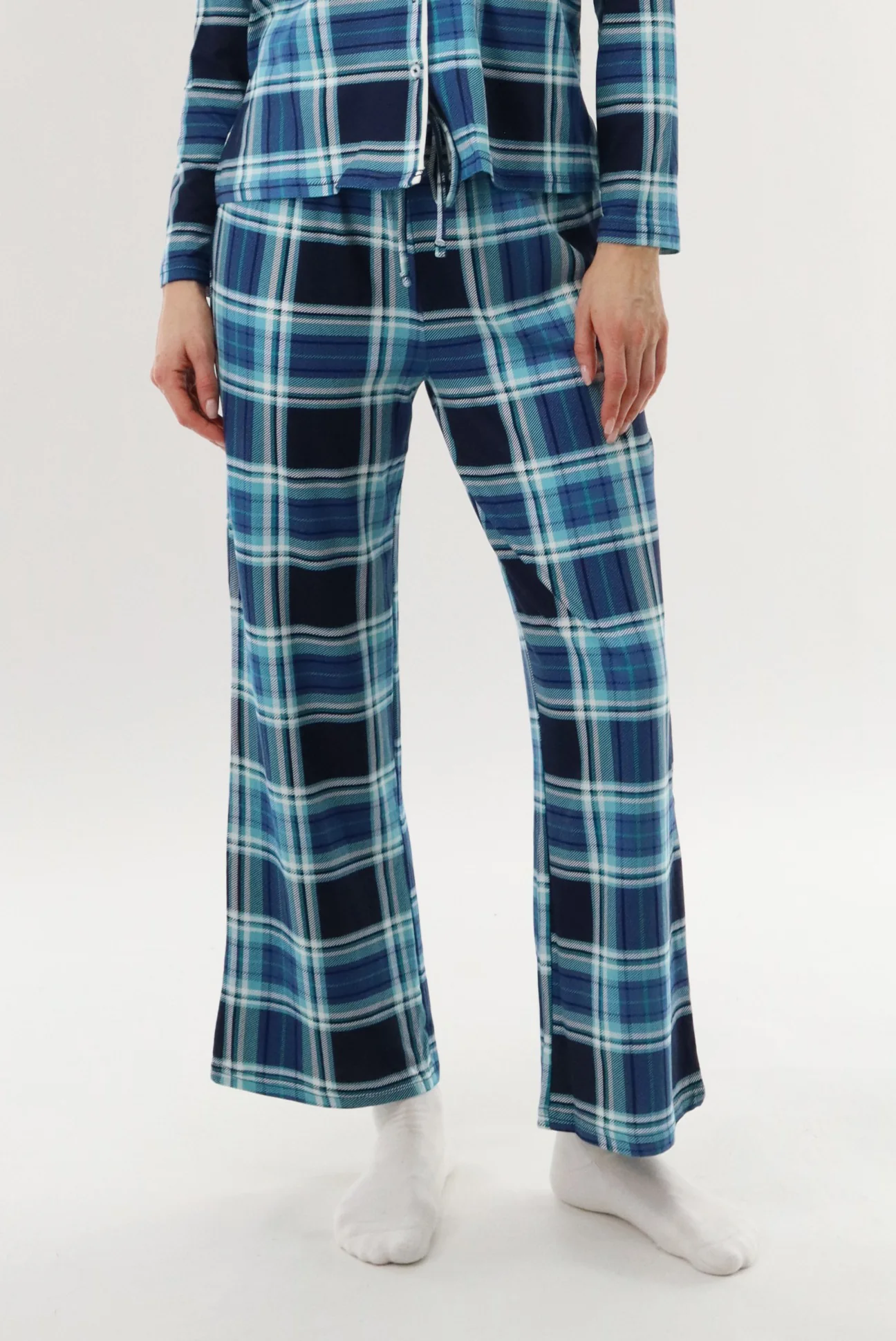 Canada Weather Gear Wide Leg Plaid Pajama Pants - Blue