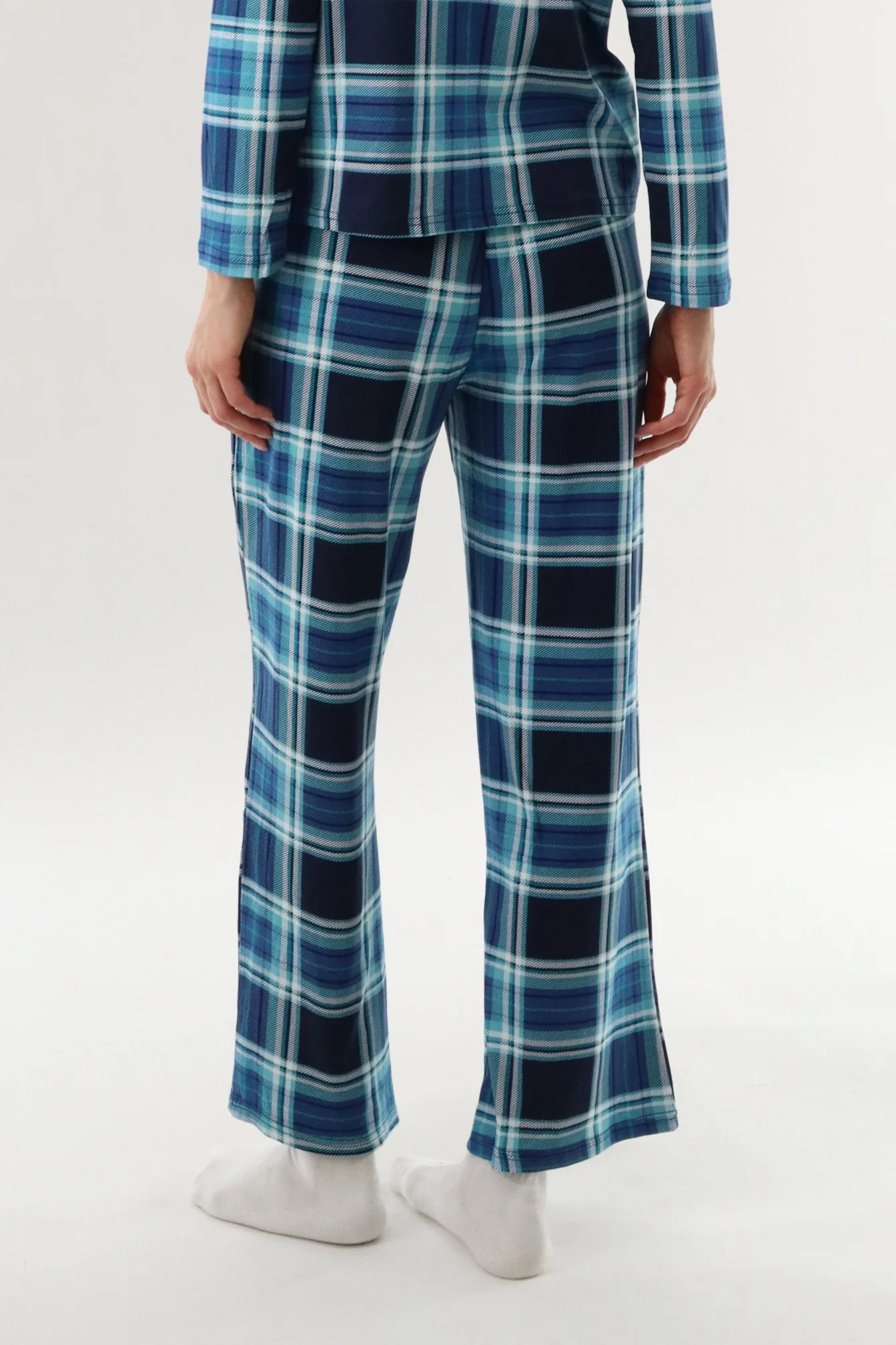 Canada Weather Gear Wide Leg Plaid Pajama Pants - Blue - Image 3