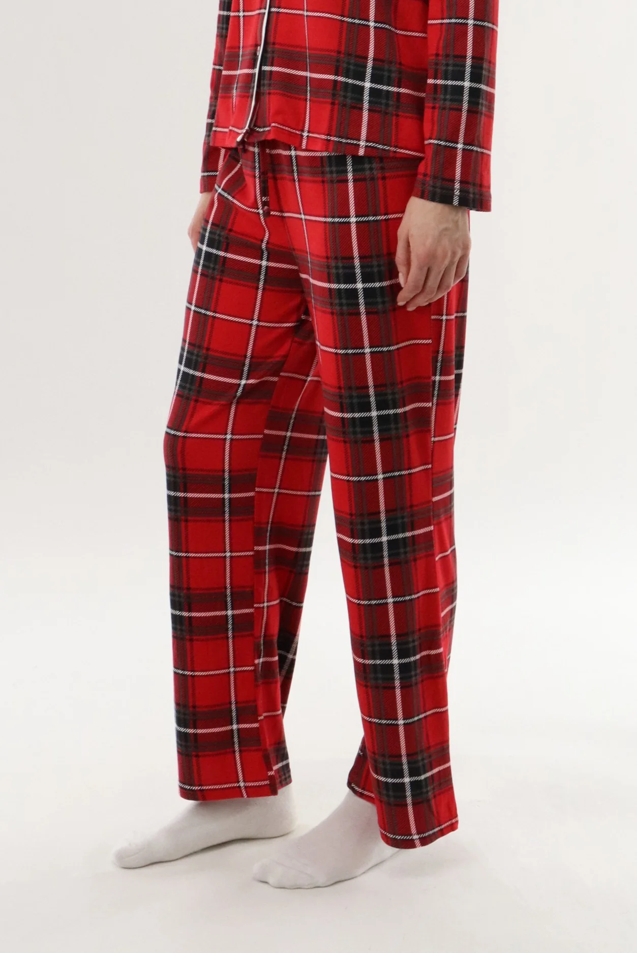 Canada Weather Gear Wide Leg Plaid Pajama Pants - Red - Image 2