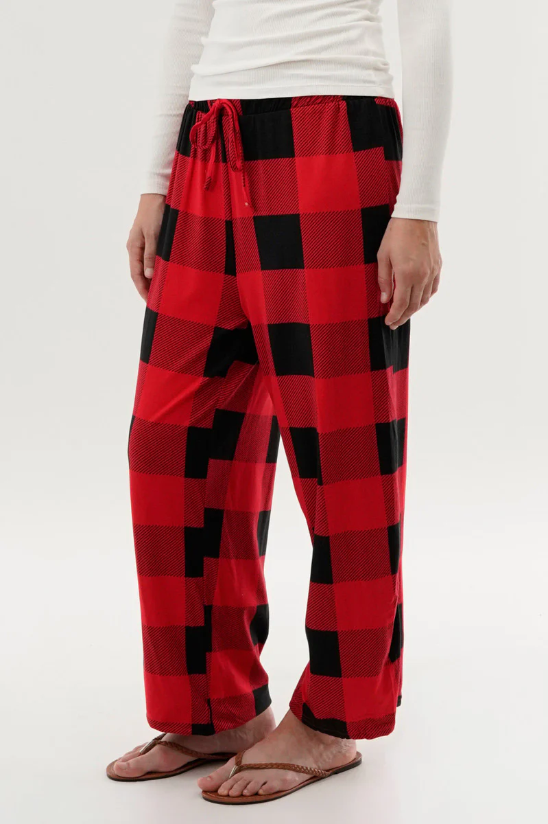 Canada Weather Gear Plaid Wide Leg Pajama Pants - Red - Image 2