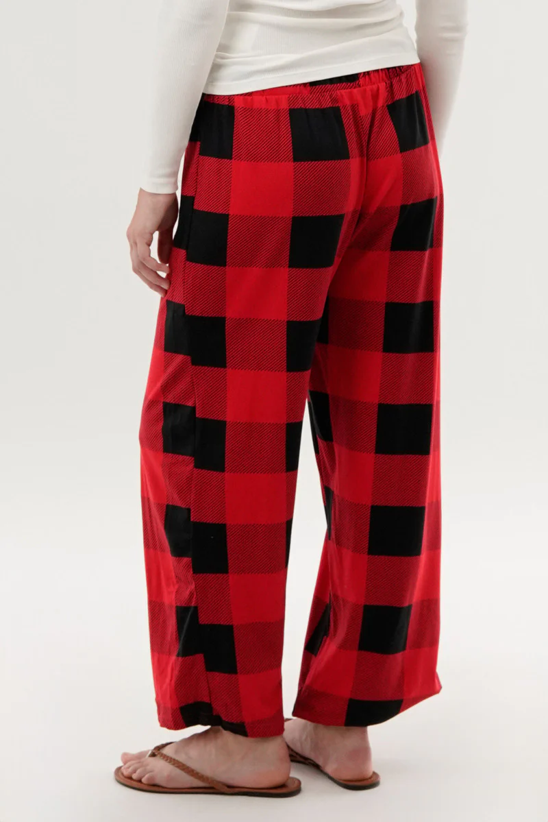 Canada Weather Gear Plaid Wide Leg Pajama Pants - Red - Image 3
