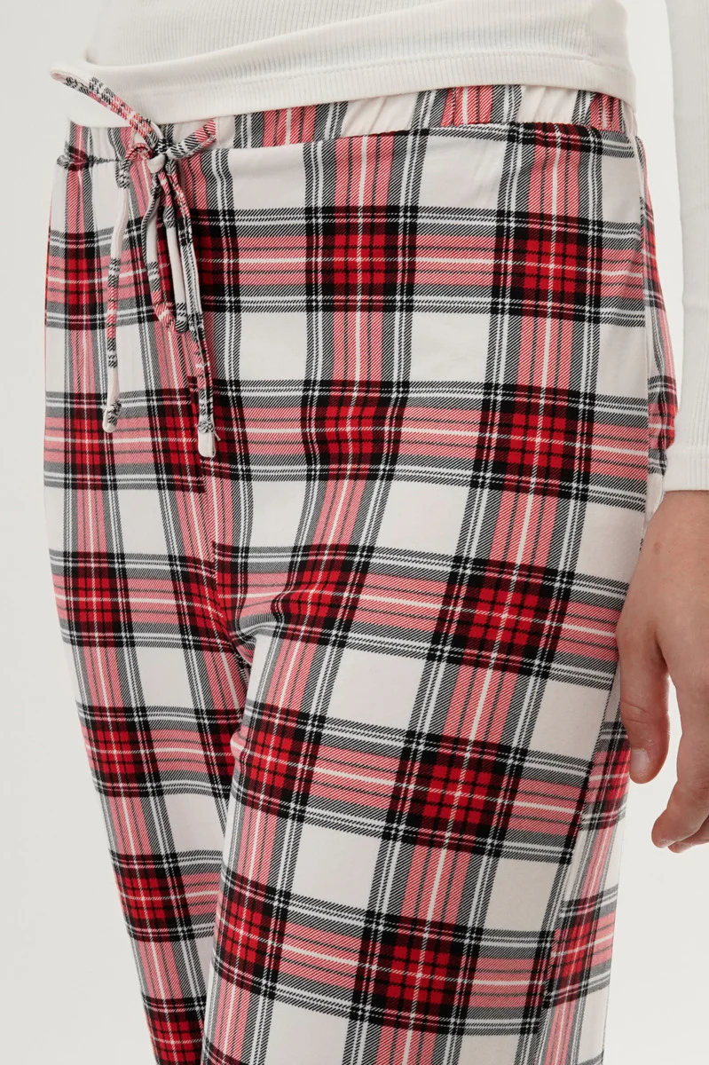 Canada Weather Gear Plaid Wide Leg Pajama Pants - White - Image 4
