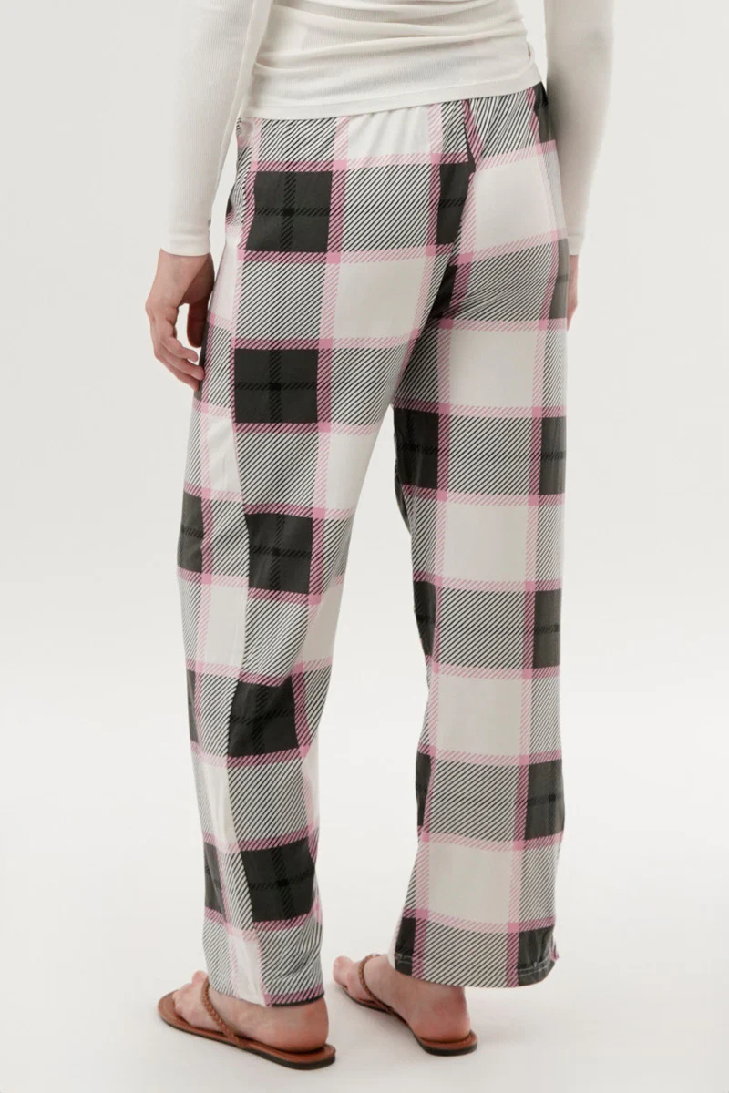 Canada Weather Gear Plaid Wide Leg Pajama Pants - White - Image 3