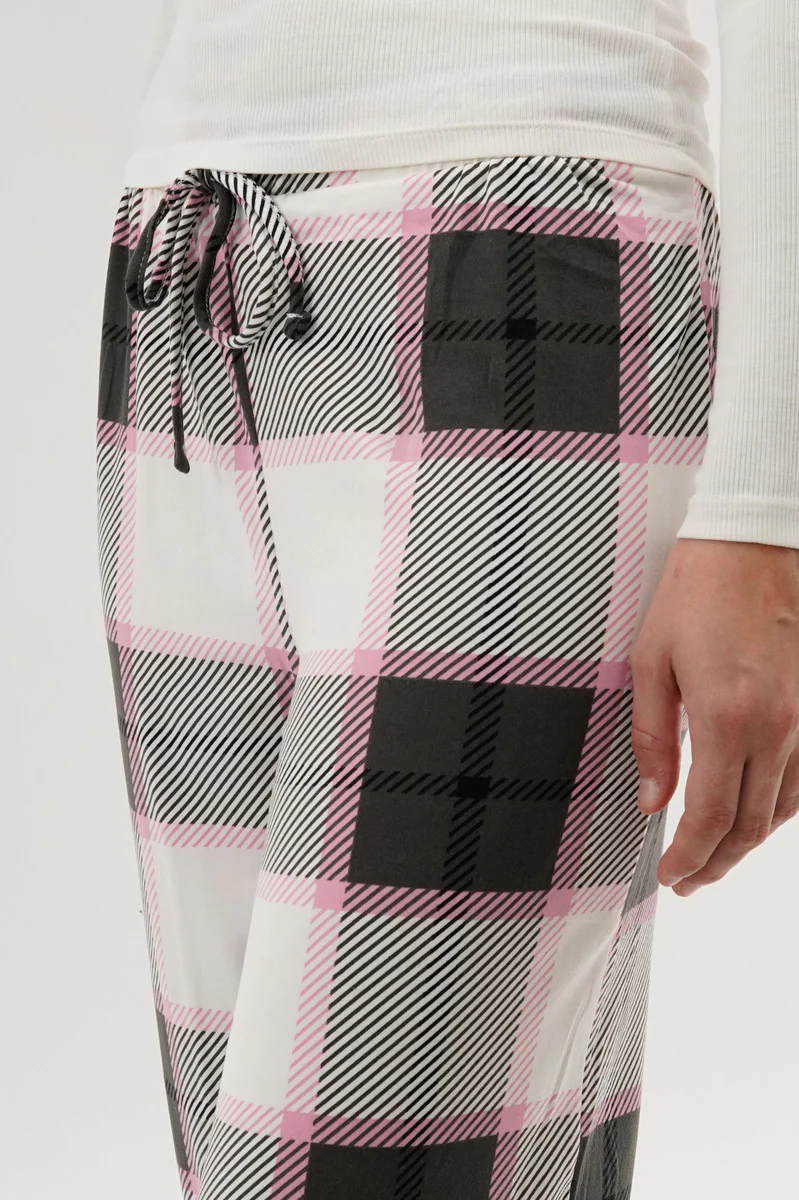 Canada Weather Gear Plaid Wide Leg Pajama Pants - White - Image 4