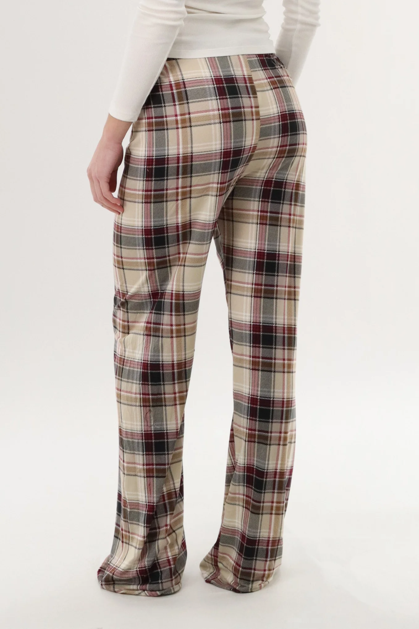 Canada Weather Gear Wide Leg Plaid Pajama Pants - Beige - Image 3