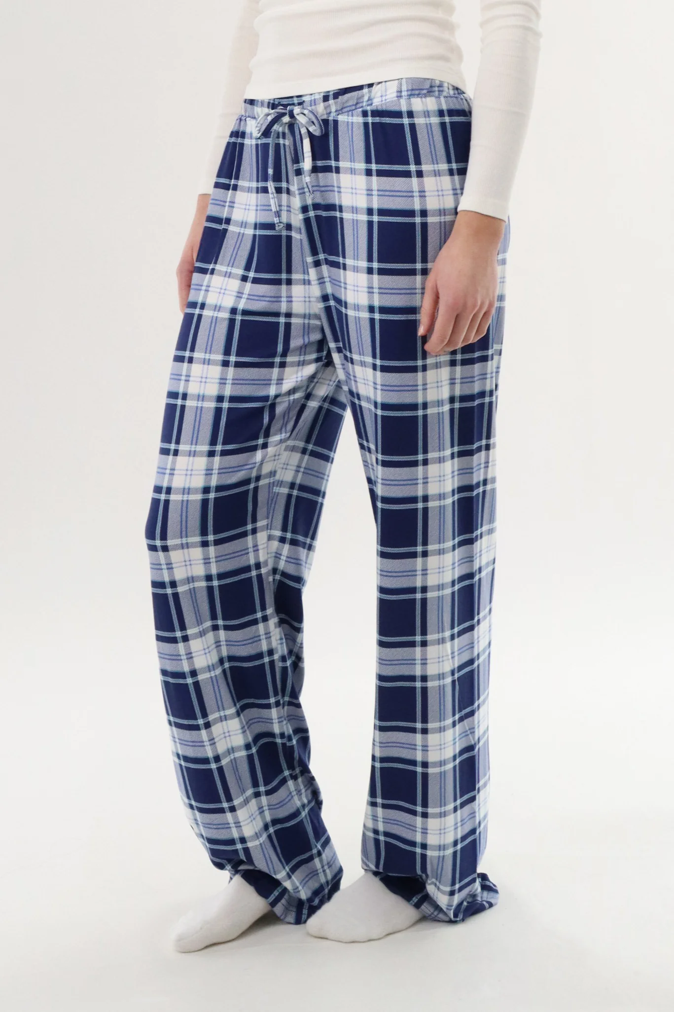Canada Weather Gear Wide Leg Plaid Pajama Pants - Navy - Image 2