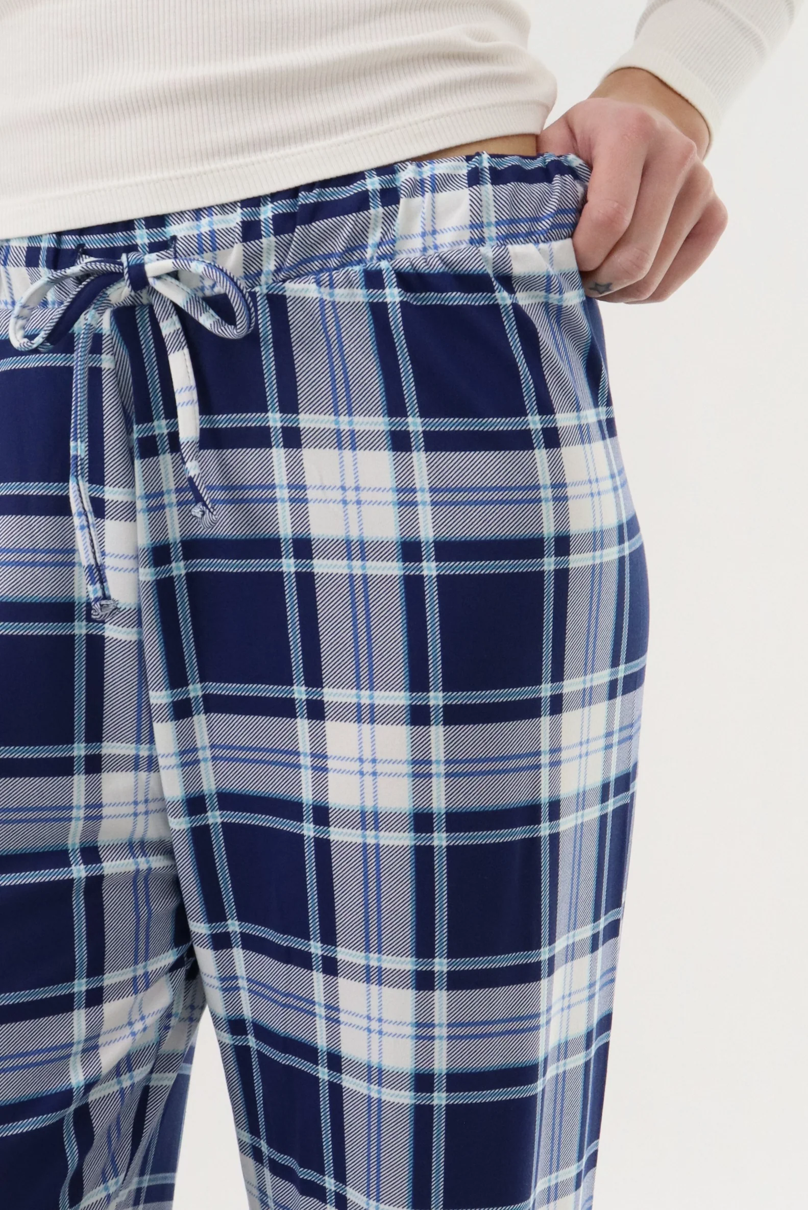 Canada Weather Gear Wide Leg Plaid Pajama Pants - Navy - Image 4