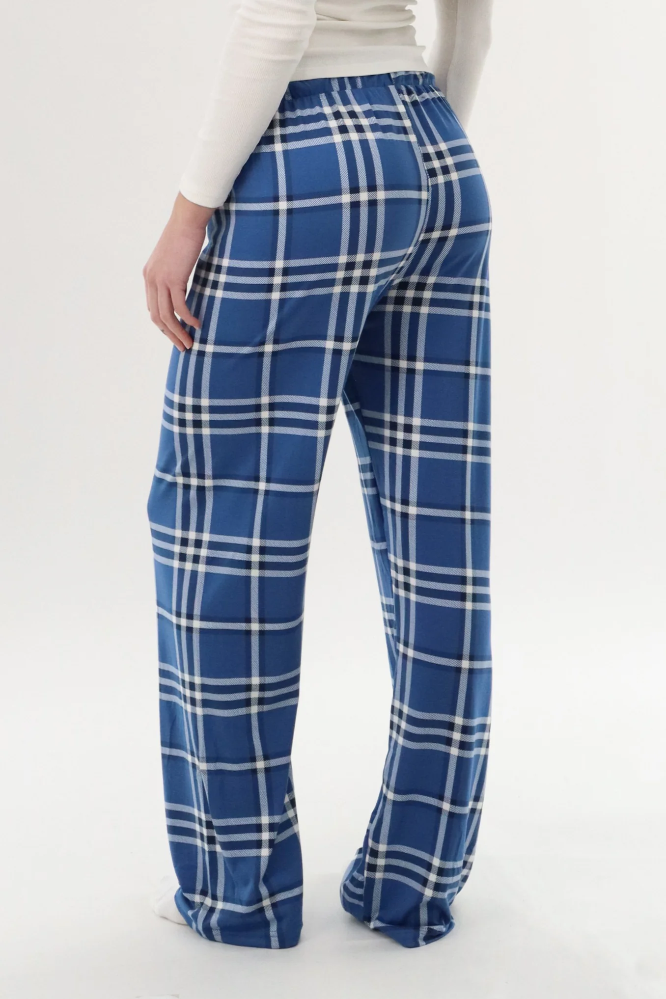 Canada Weather Gear Wide Leg Plaid Pajama Pants - Blue - Image 3