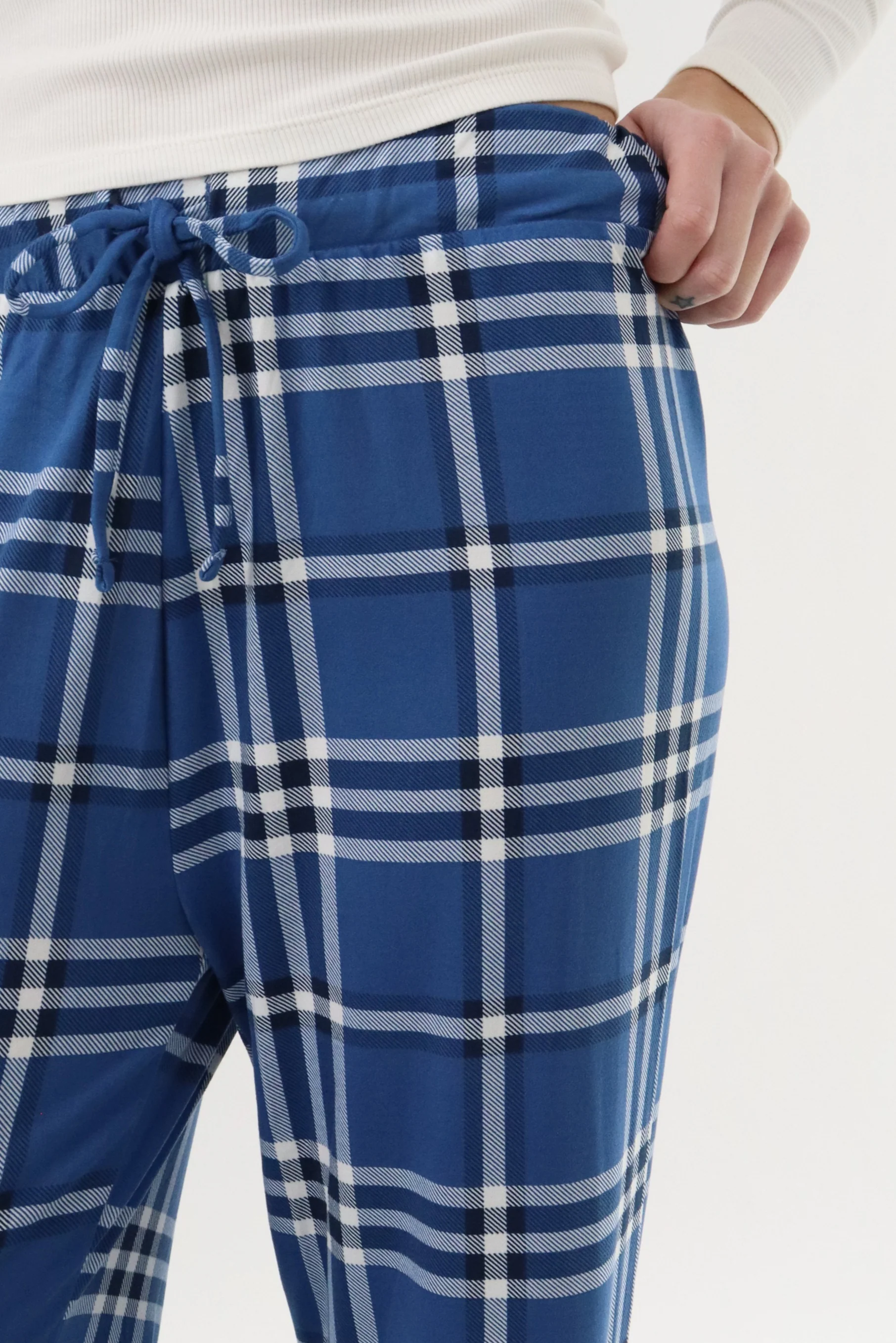 Canada Weather Gear Wide Leg Plaid Pajama Pants - Blue - Image 4