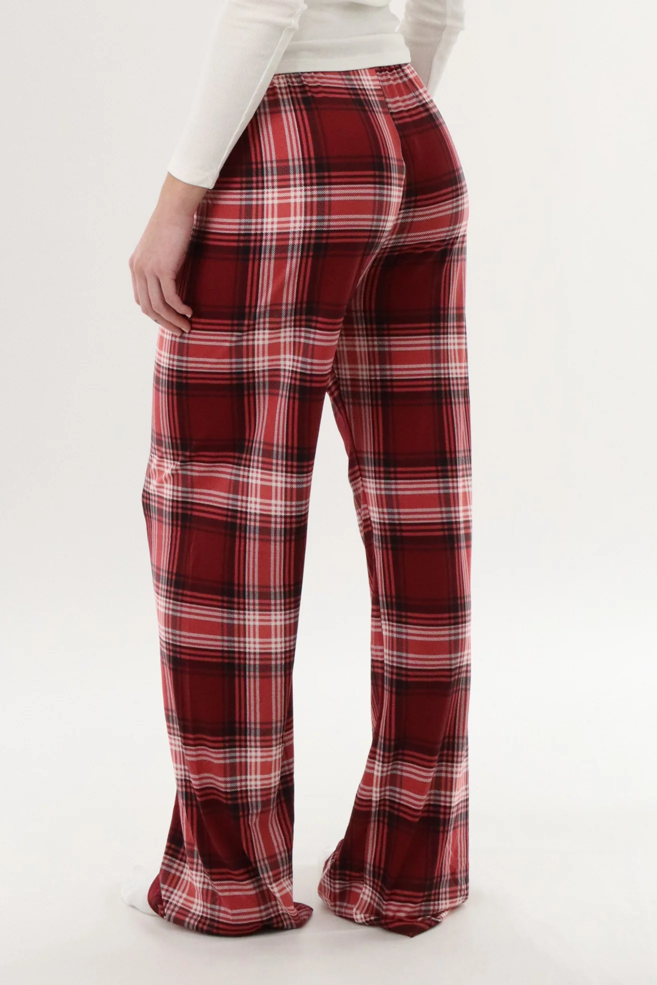 Canada Weather Gear Wide Leg Plaid Pajama Pants - Burgundy - Image 3