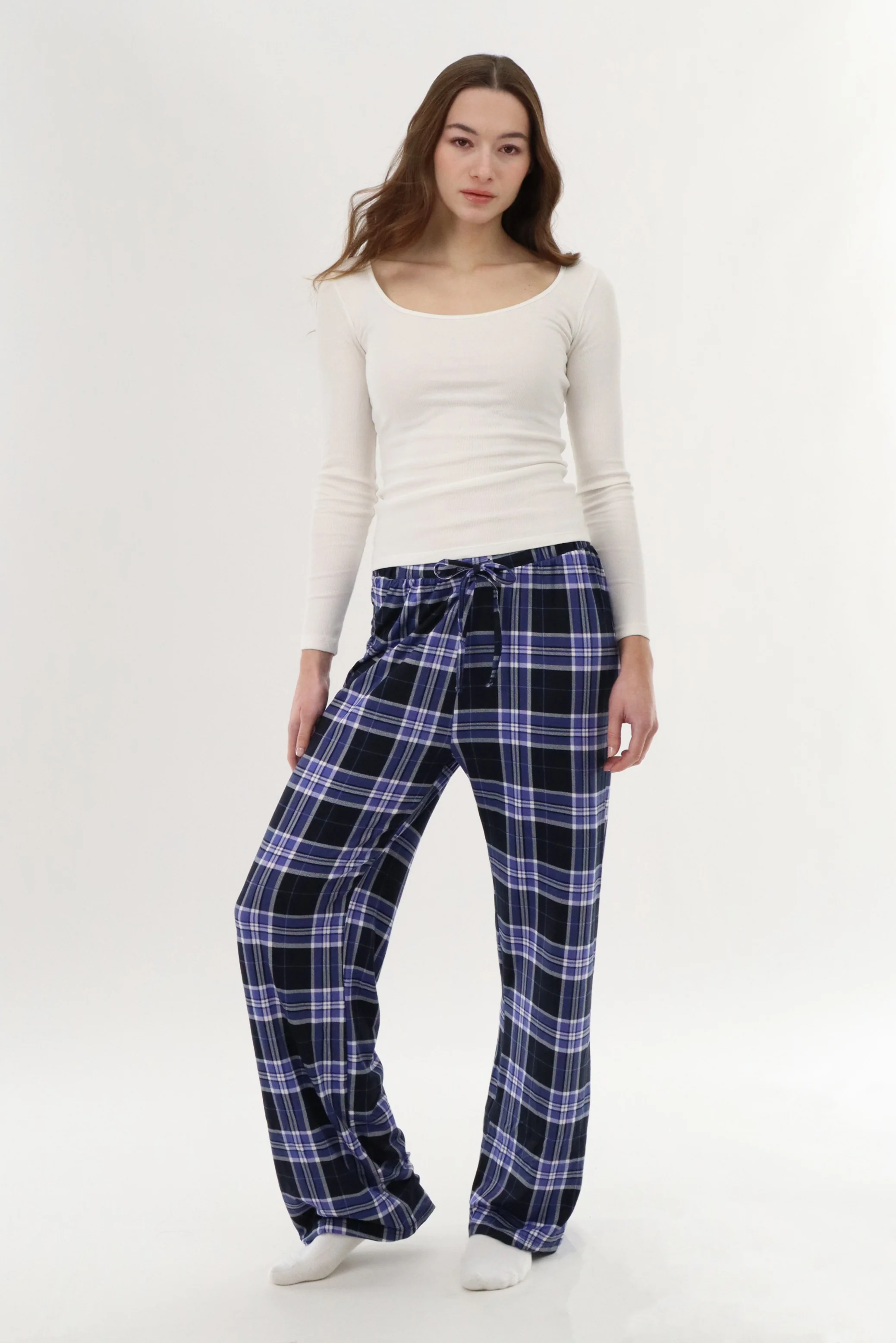 Canada Weather Gear Wide Leg Plaid Pajama Pants - Purple - Image 5