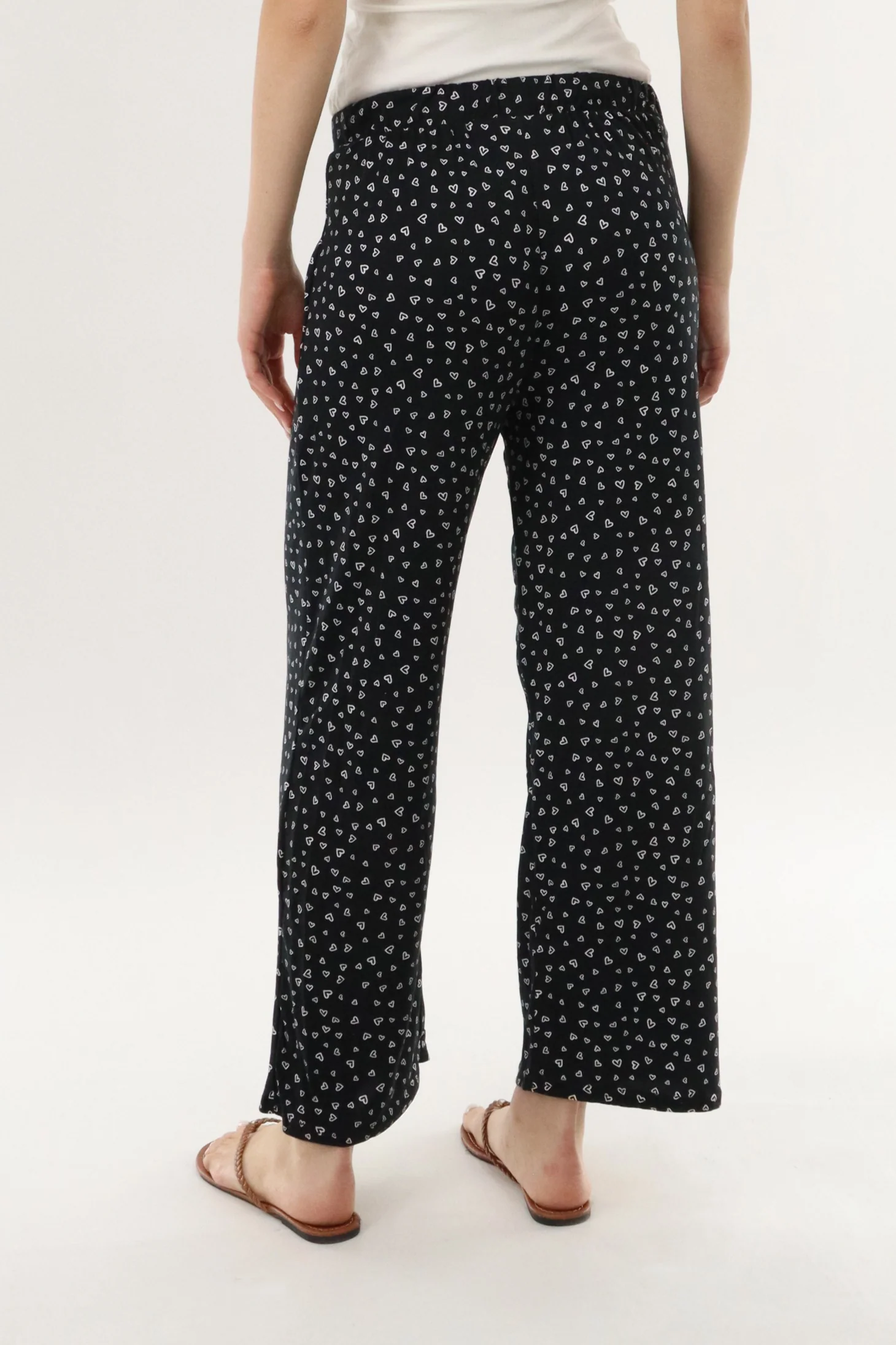 Canada Weather Gear Heart Print Long Pajama Pants - Black - Image 3