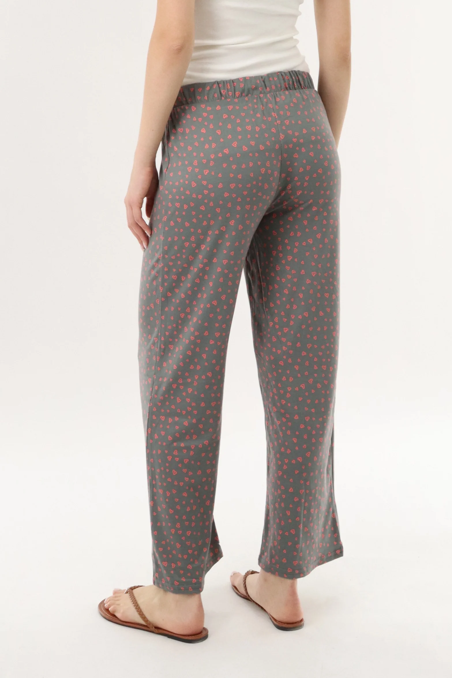 Canada Weather Gear Heart Print Long Pajama Pants - Grey - Image 3