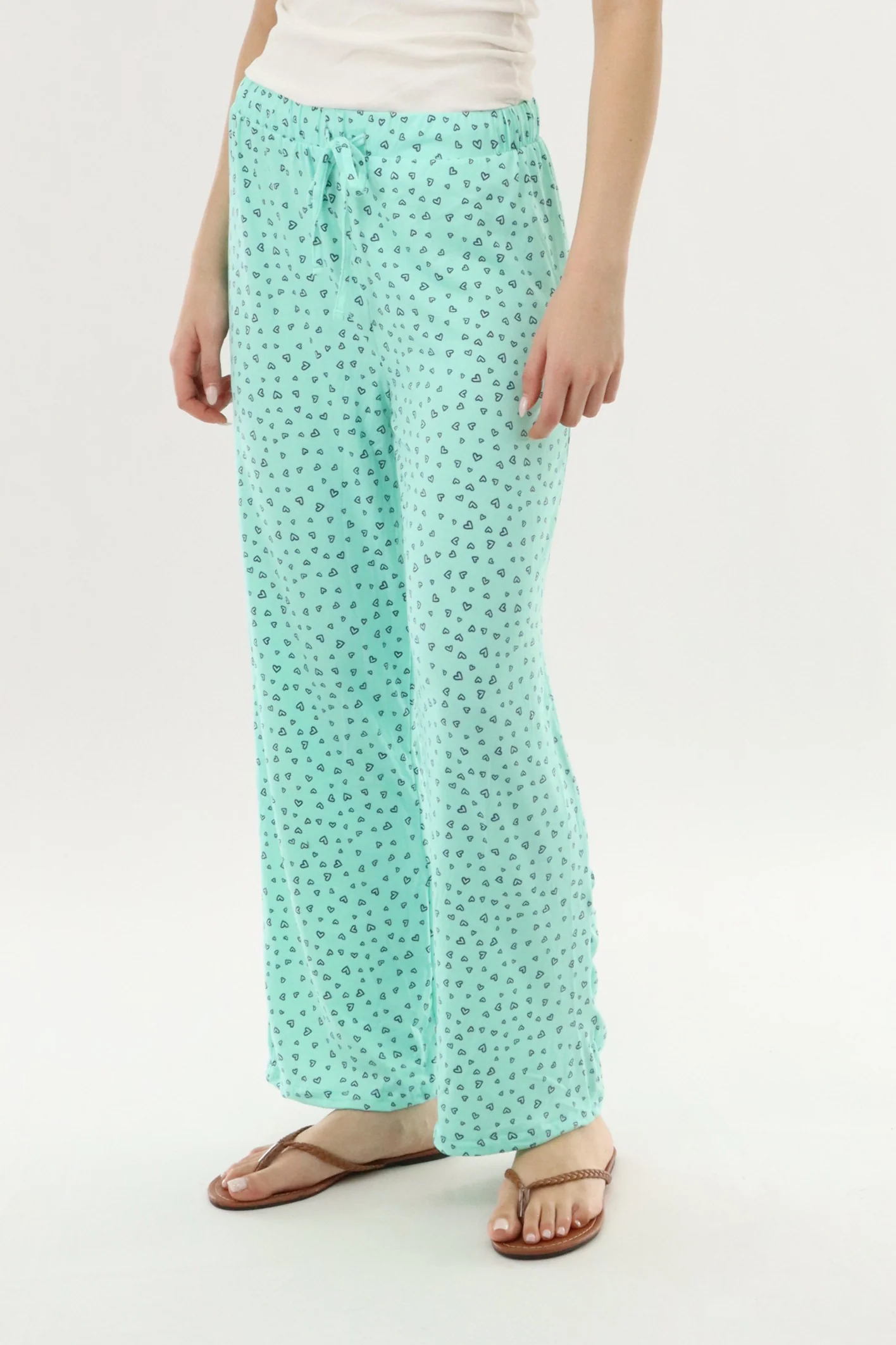 Canada Weather Gear Heart Print Long Pajama Pants - Mint - Image 2