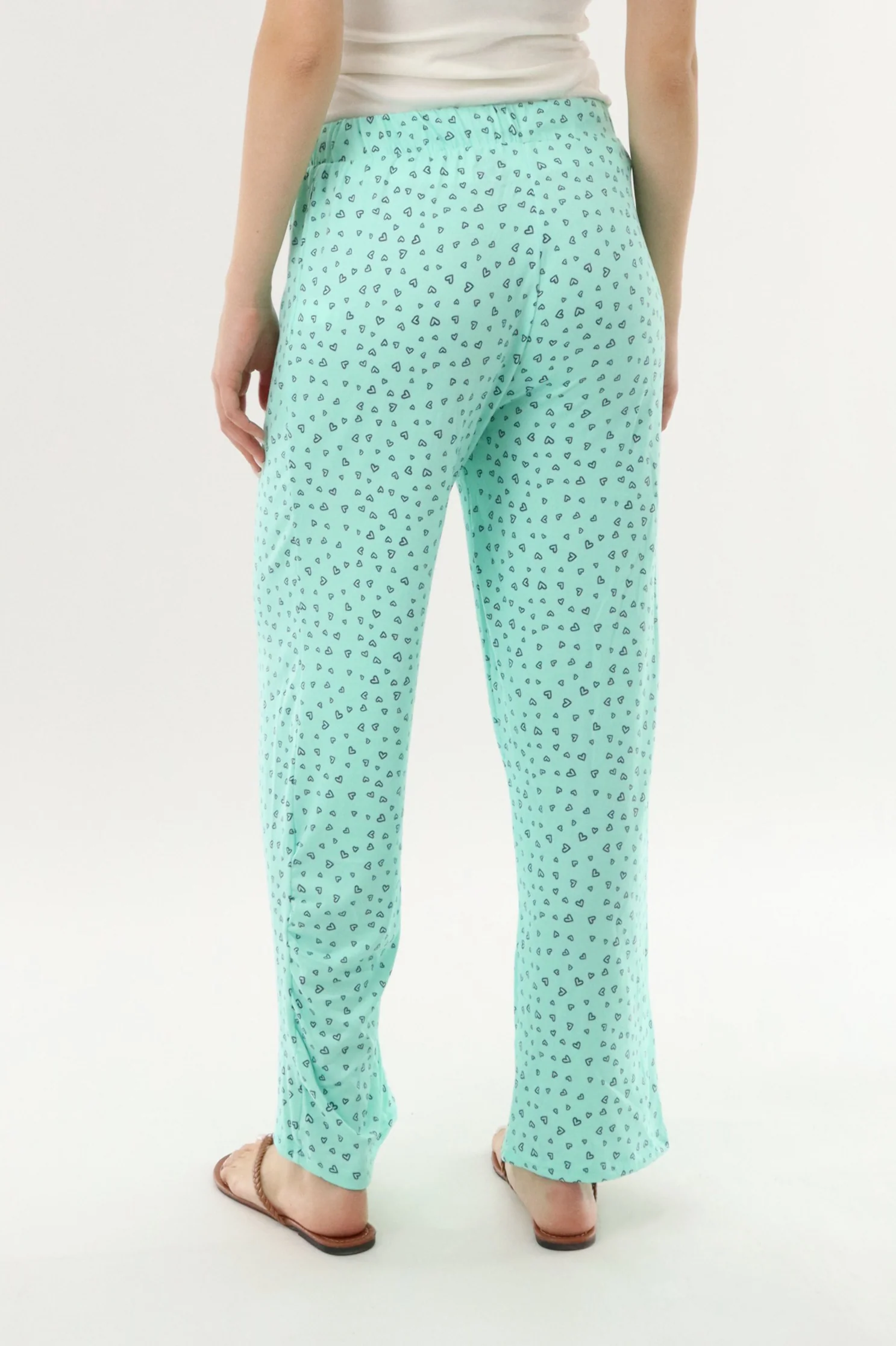Canada Weather Gear Heart Print Long Pajama Pants - Mint - Image 3