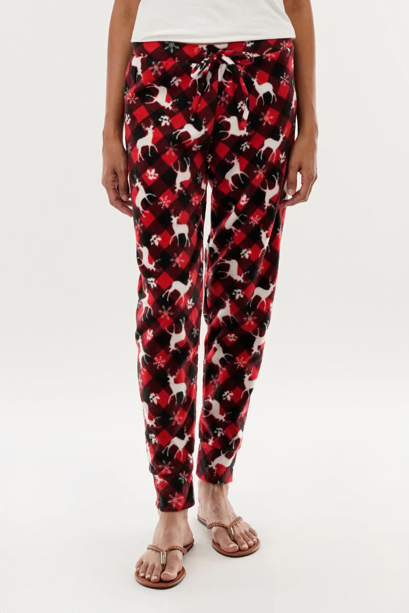 Canada Weather Gear Festive Print Pajama Pants - Red