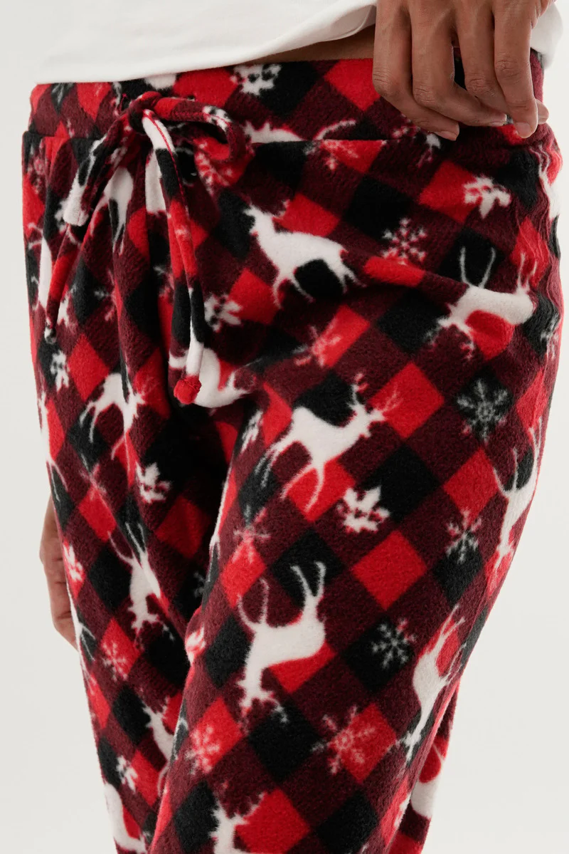 Canada Weather Gear Festive Print Pajama Pants - Red - Image 4