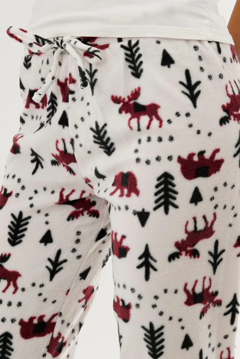 Canada Weather Gear Winter Print Pajama Pants - White - Image 4