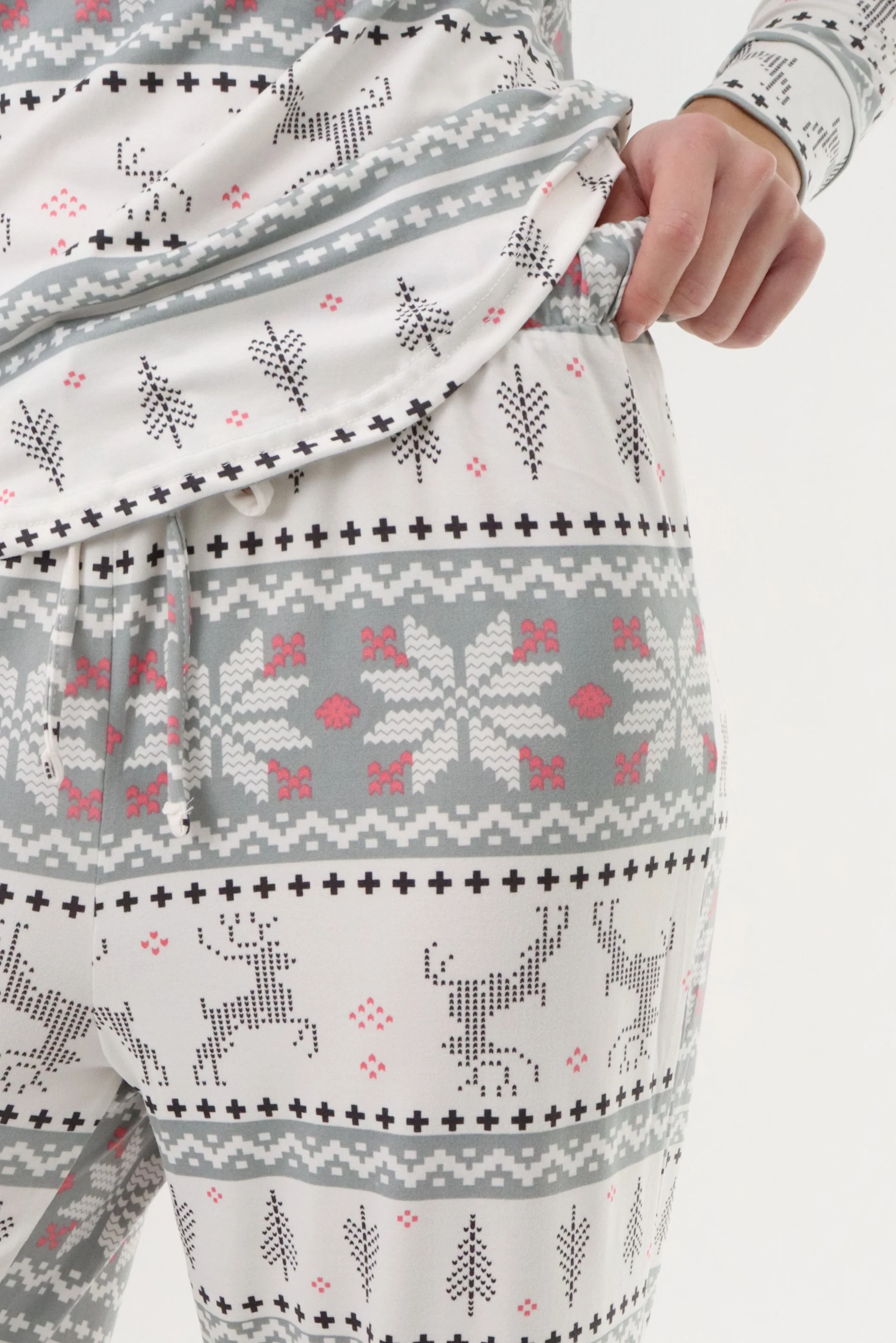 Canada Weather Gear Wide Leg Festive Pajama Pants - Grey - Image 4