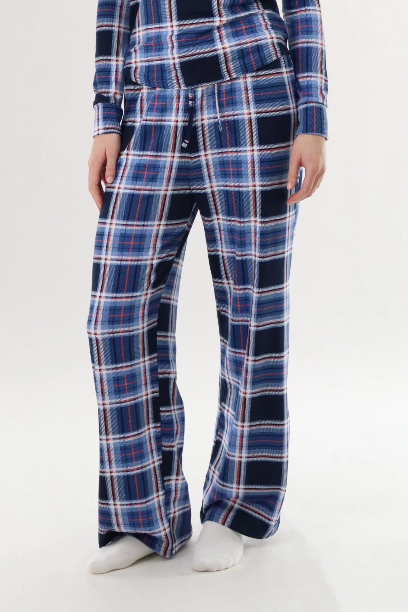 Canada Weather Gear Wide Leg Plaid Pajama Pants - Navy