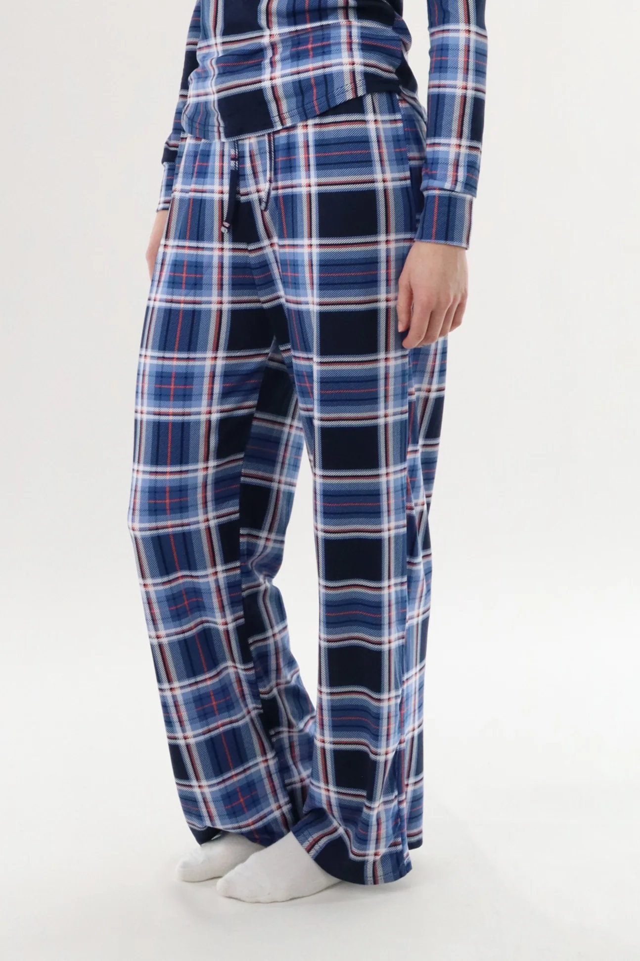 Canada Weather Gear Wide Leg Plaid Pajama Pants - Navy - Image 2