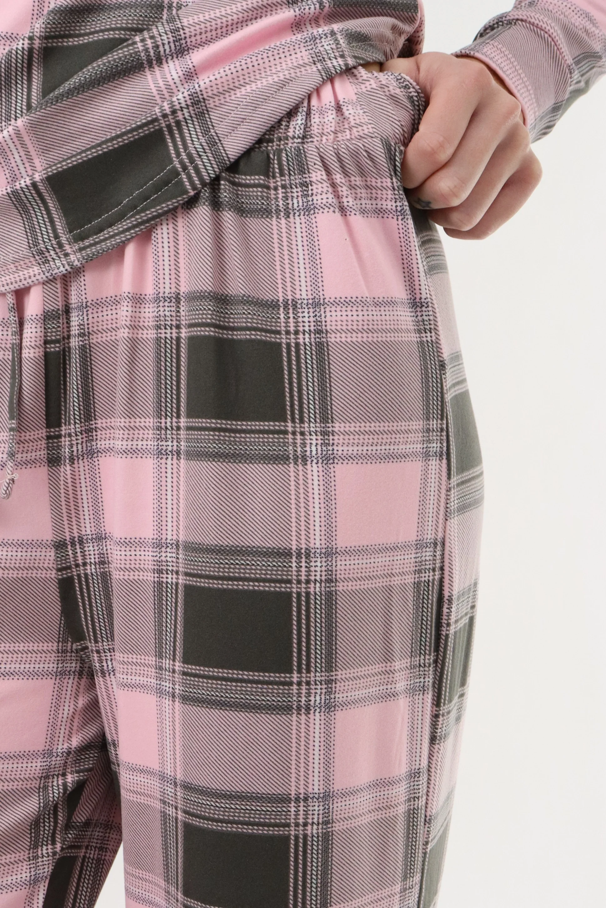 Canada Weather Gear Wide Leg Plaid Pajama Pants - Pink - Image 4