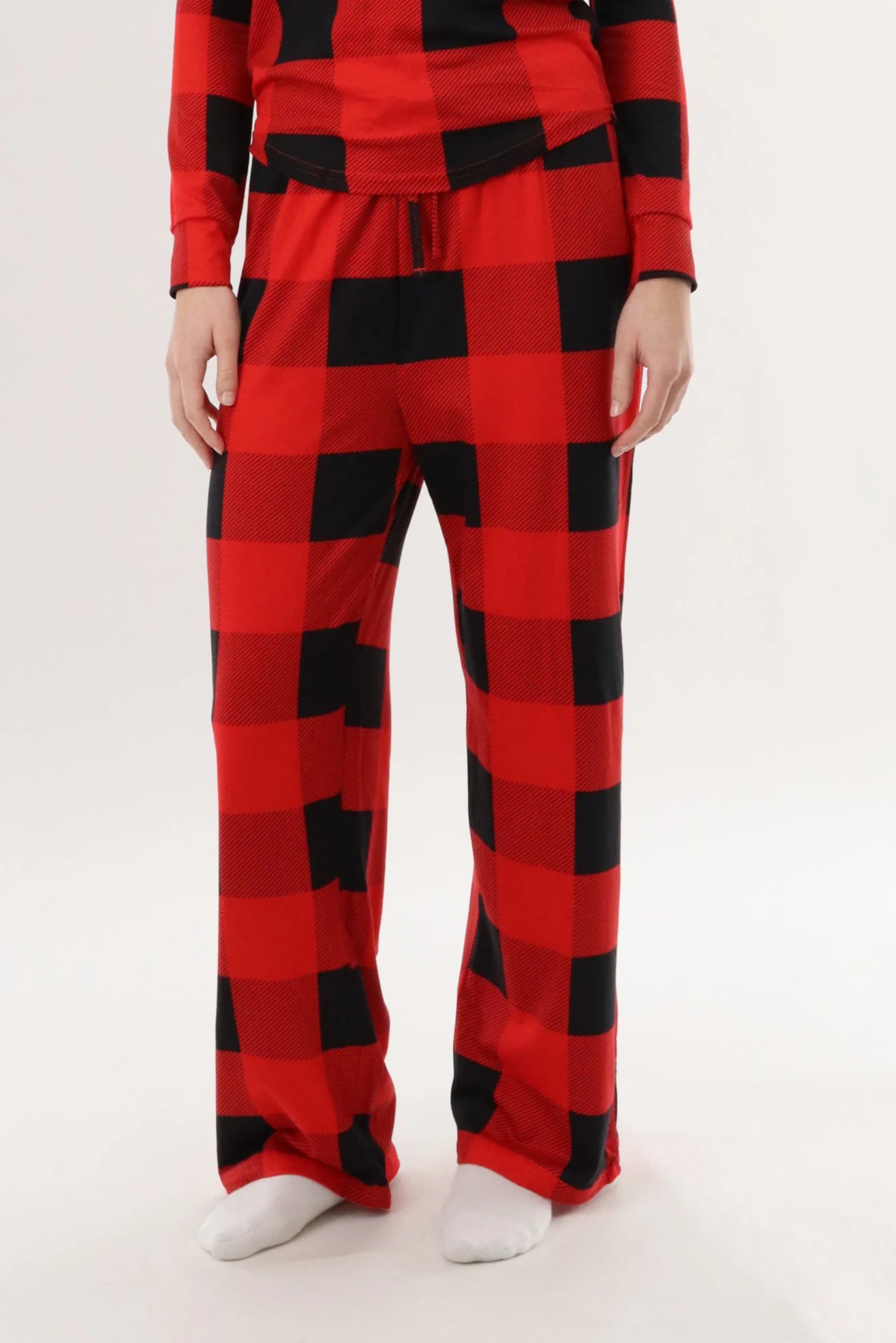 Canada Weather Gear Wide Leg Plaid Pajama Pants - Red