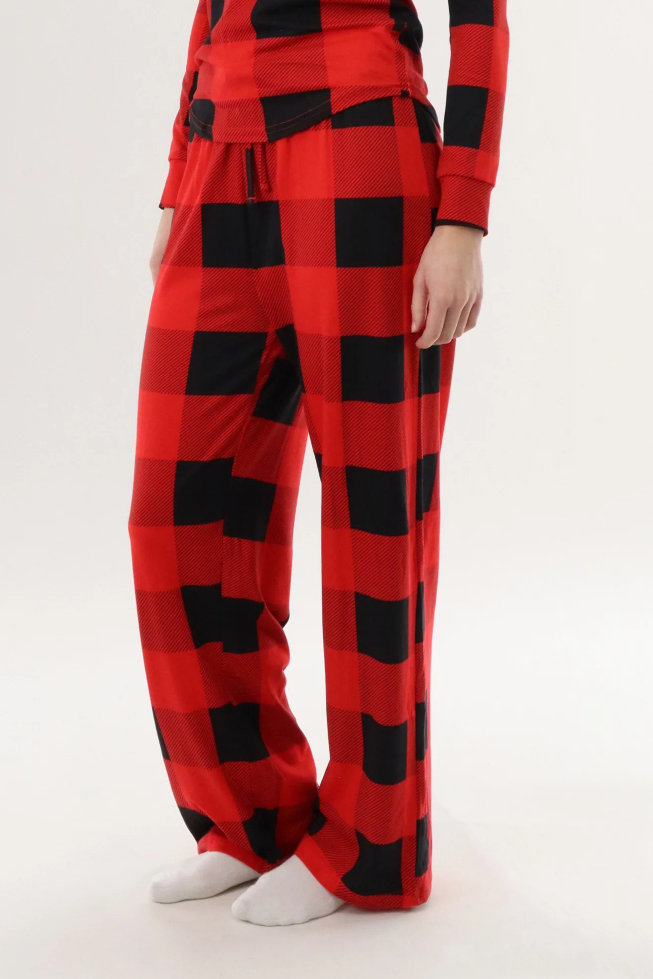 Canada Weather Gear Wide Leg Plaid Pajama Pants - Red - Image 2