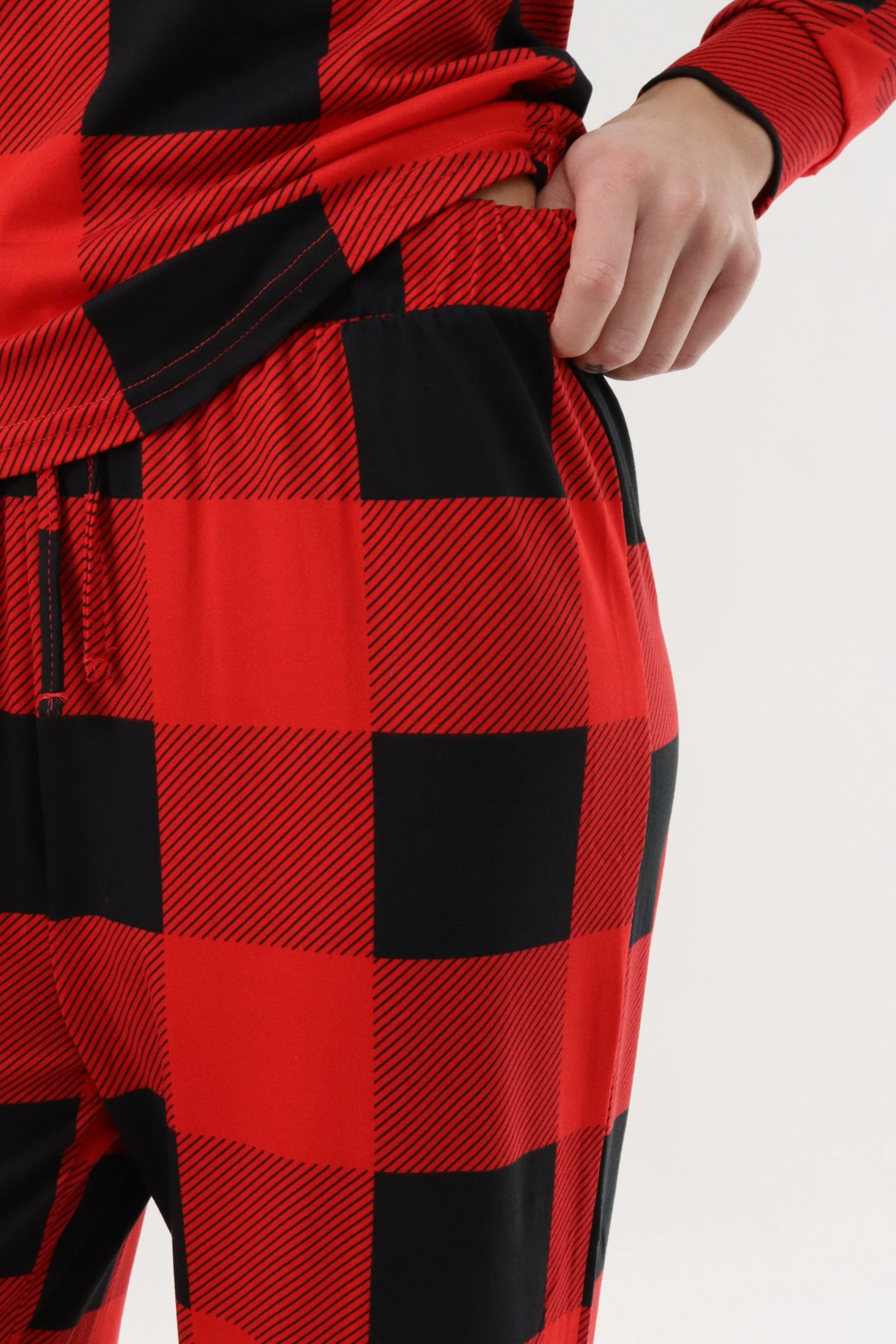 Canada Weather Gear Wide Leg Plaid Pajama Pants - Red - Image 4