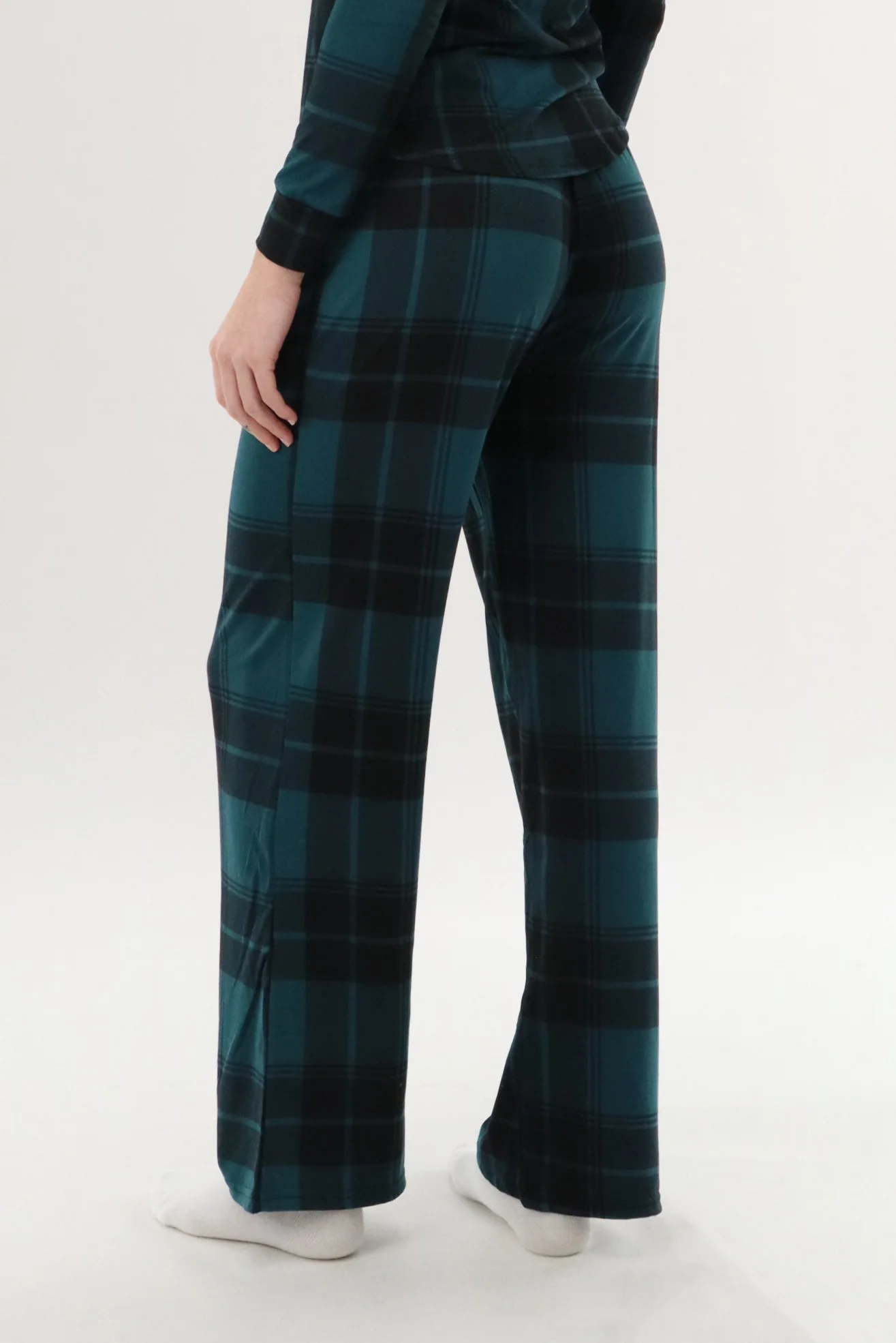 Canada Weather Gear Wide Leg Plaid Pajama Pants - Teal - Image 3