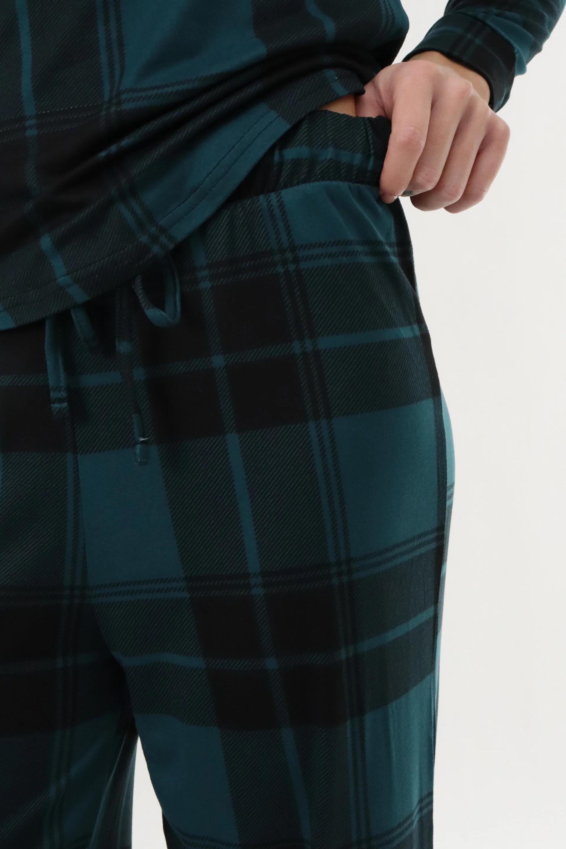 Canada Weather Gear Wide Leg Plaid Pajama Pants - Teal - Image 4