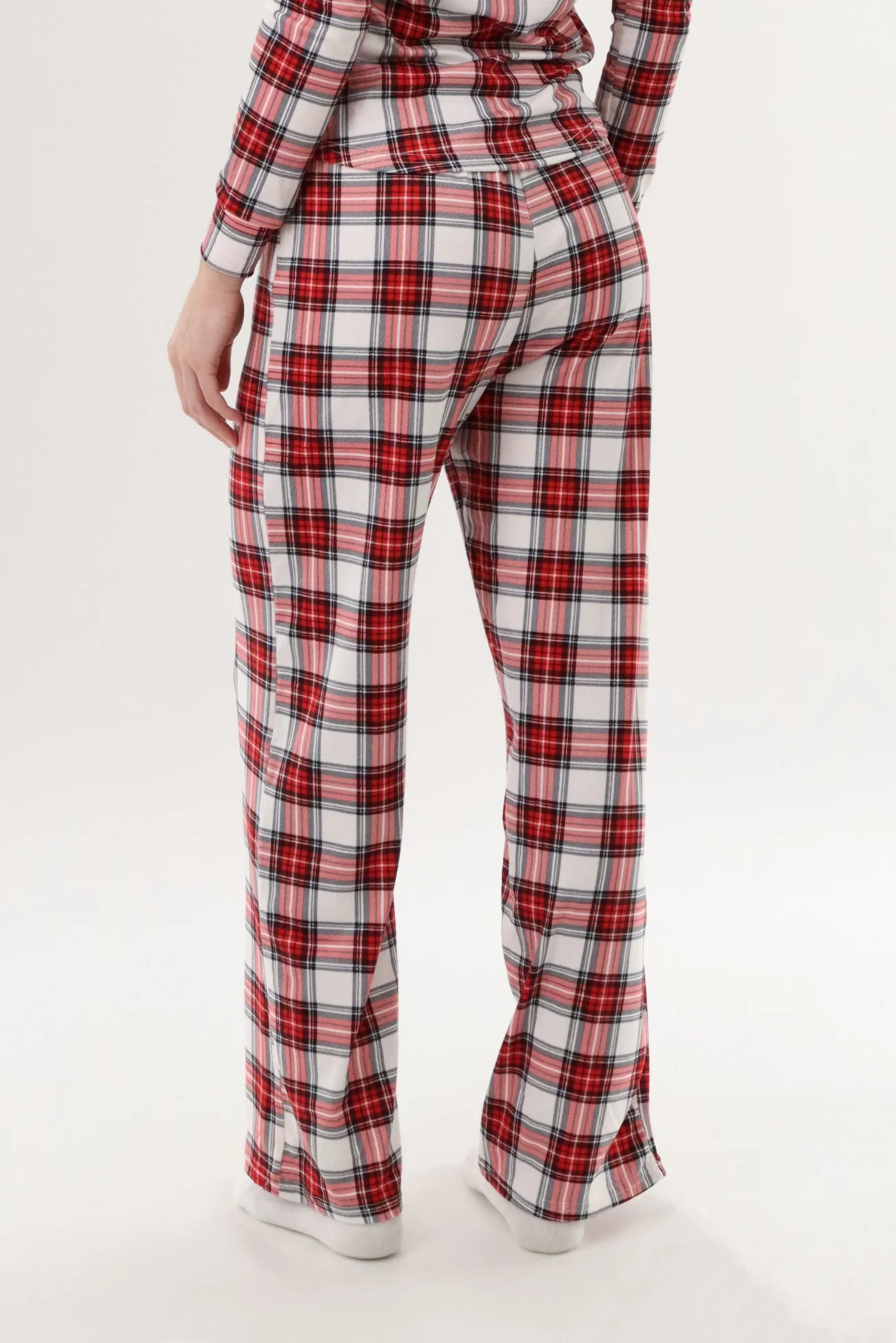 Canada Weather Gear Wide Leg Plaid Pajama Pants - White - Image 3