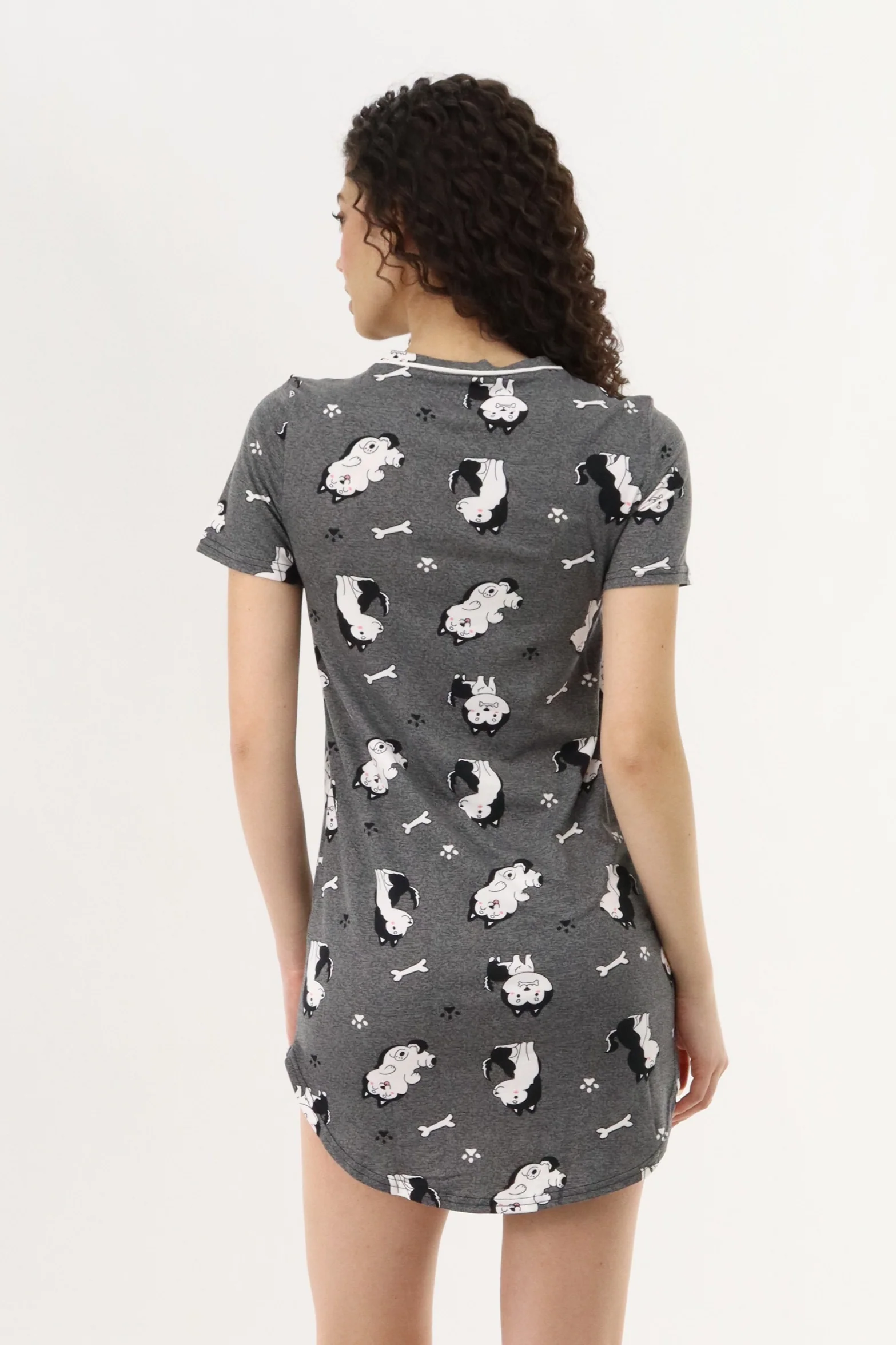Canada Weather Gear Puppy Print Tunic Pajama Top - Grey - Image 3