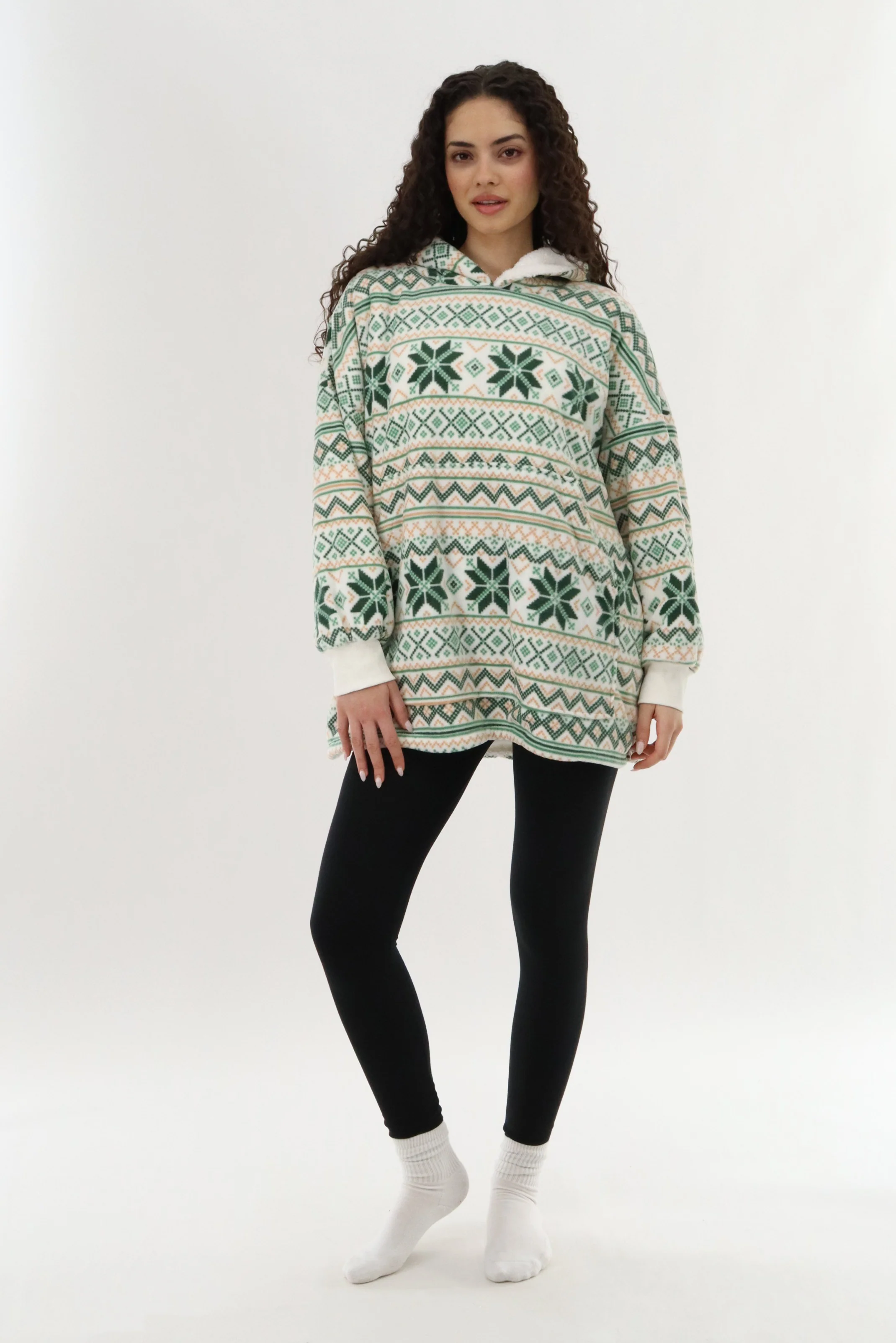Canada Weather Gear Oversized Fleece Pajama Top - Green - Image 5