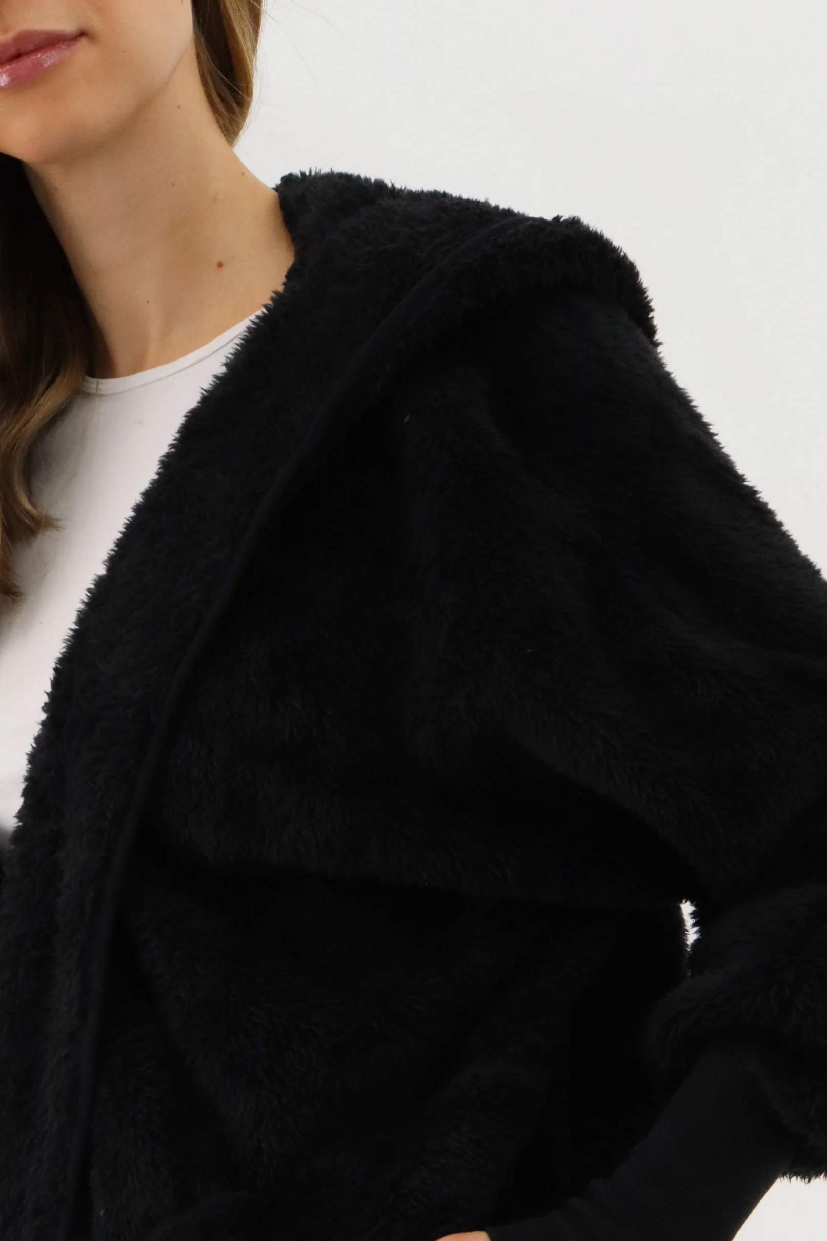 Canada Weather Gear Open Front Teddy Cardigan - Black - Image 4