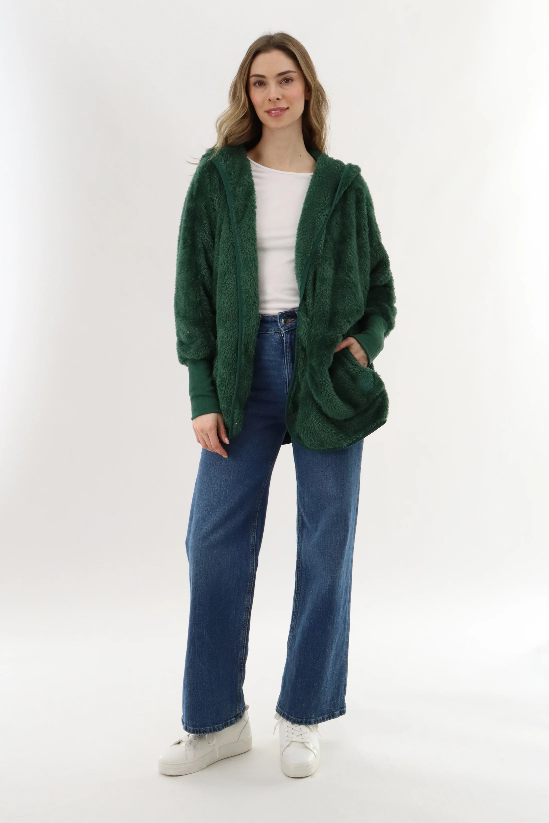 Canada Weather Gear Open Front Teddy Cardigan - Green - Image 5