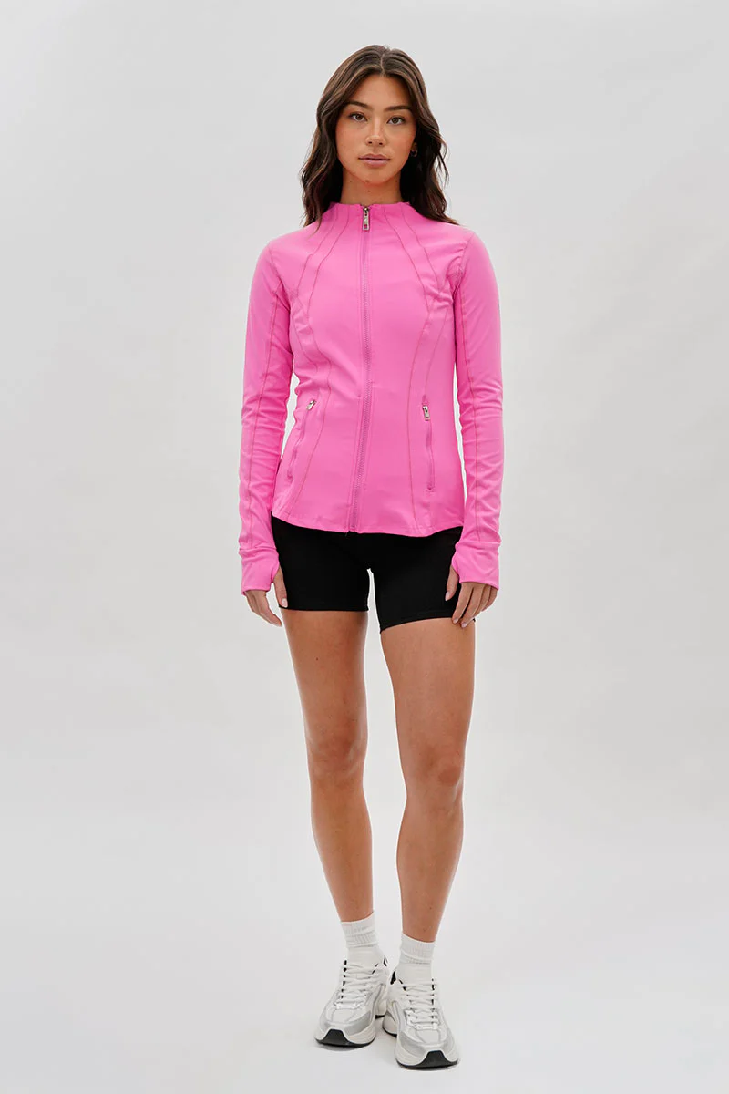 Canada Weather Gear Fitted Yoga Lightweight Jacket - Pink - Image 5