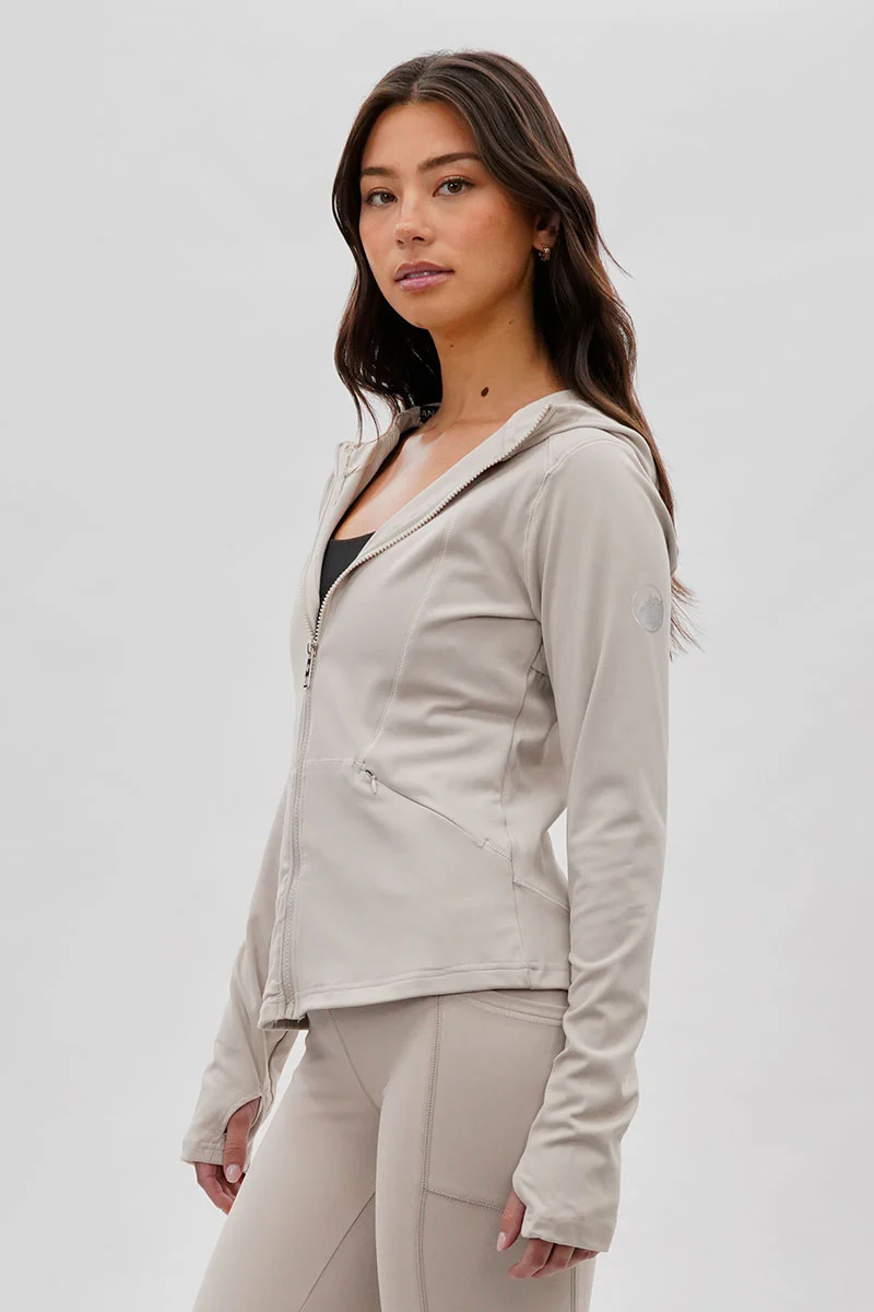 Canada Weather Gear Hooded Yoga Lightweight Jacket - Beige - Image 2