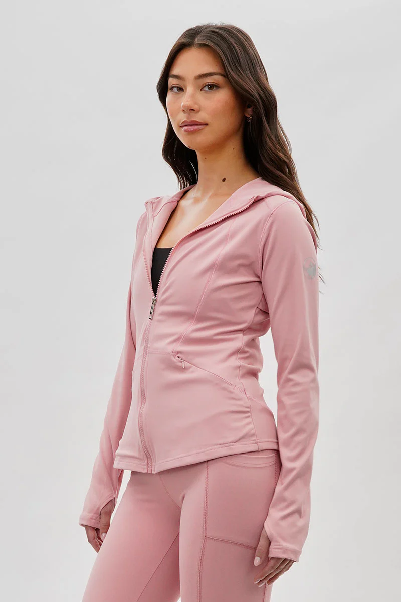 Canada Weather Gear Hooded Yoga Lightweight Jacket - Blush - Image 2