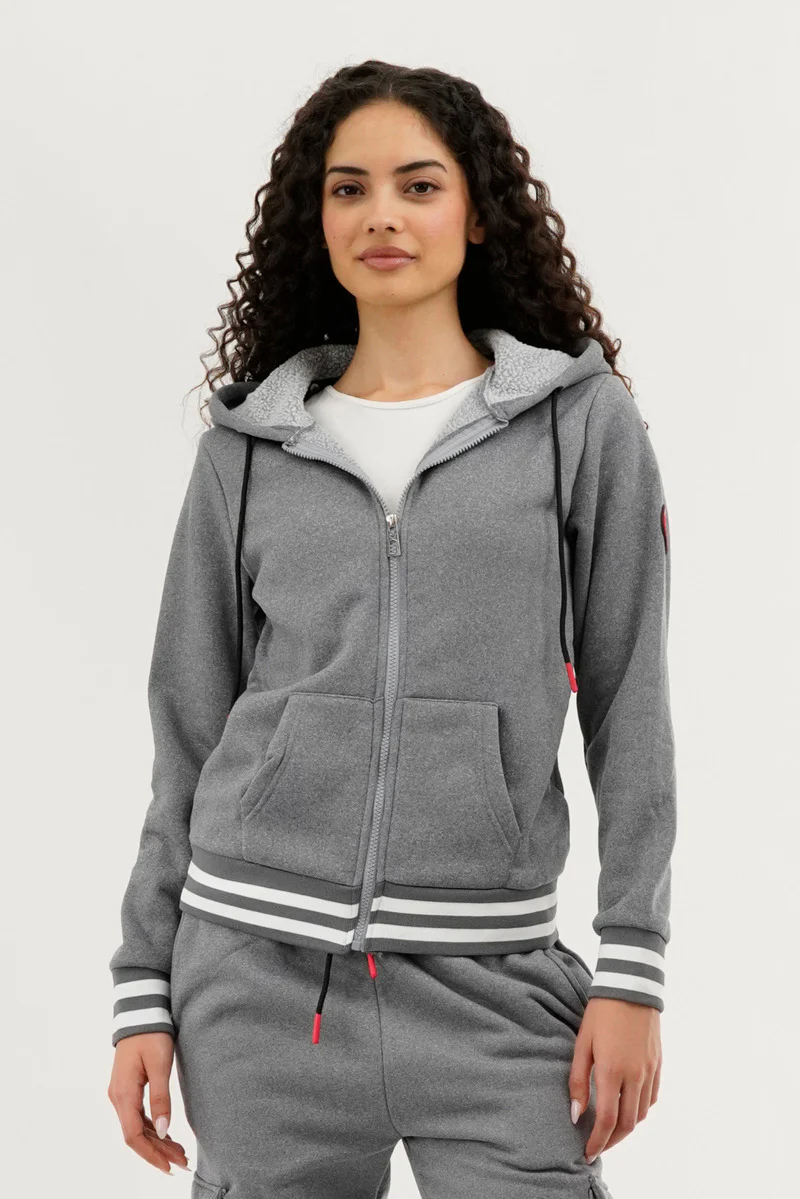 Canada Weather Gear Fleece Zip Up Hoodie - Grey