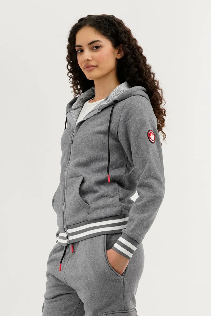 Canada Weather Gear Fleece Zip Up Hoodie - Grey - Image 2