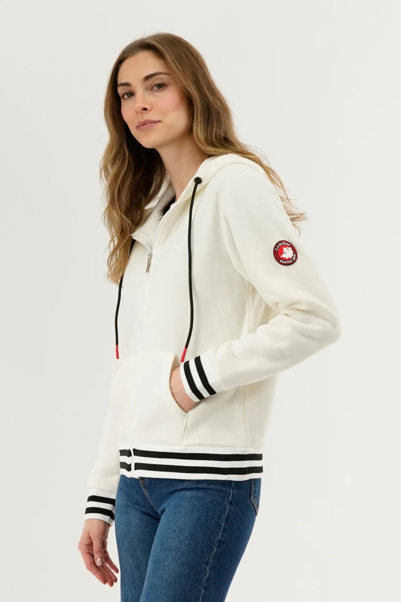 Canada Weather Gear Fleece Zip Up Hoodie - White - Image 2