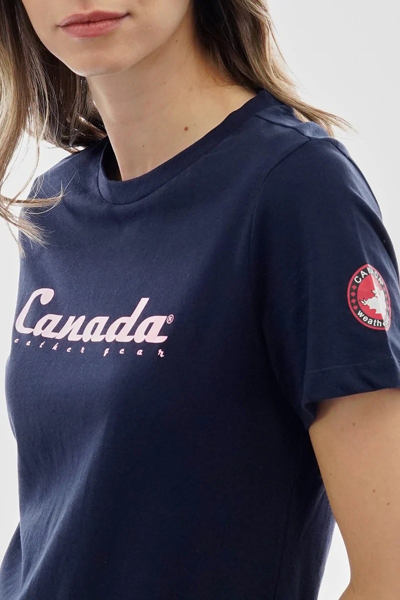 Canada Weather Gear Chest Logo Print Tee - Navy - Image 4