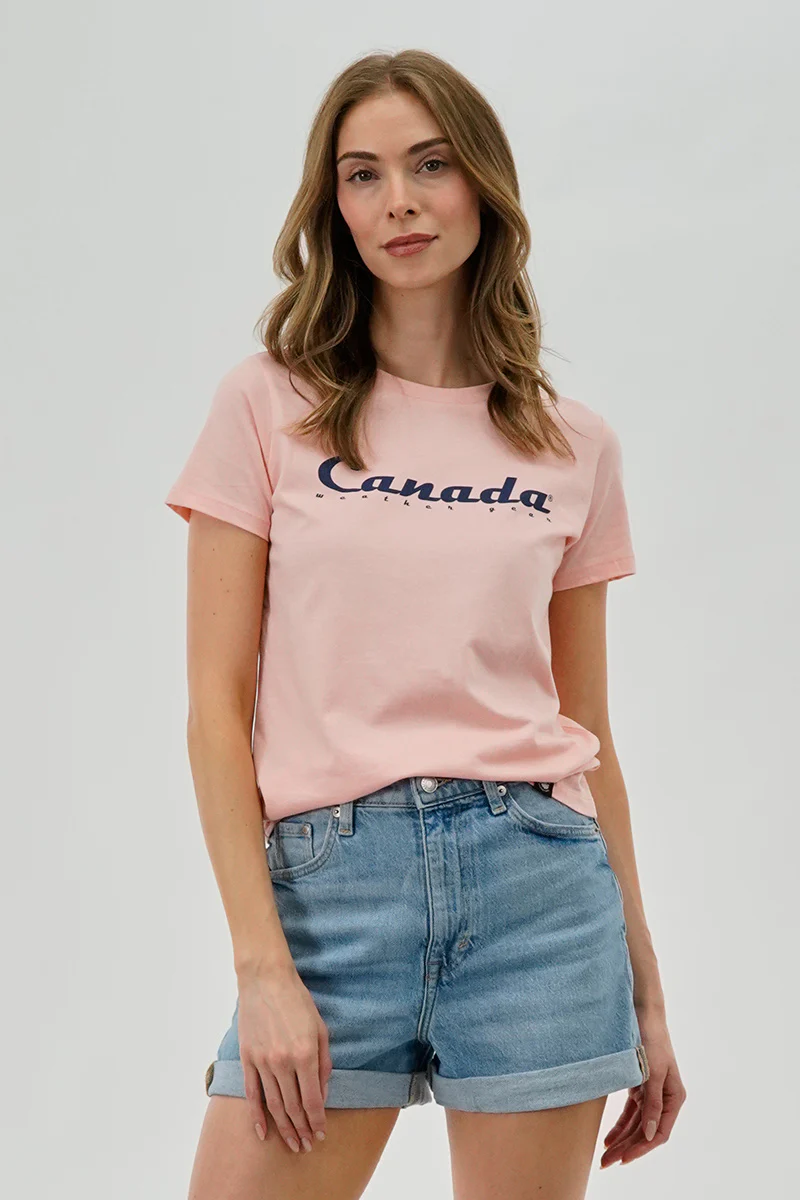 Canada Weather Gear Chest Logo Print Tee - Pink